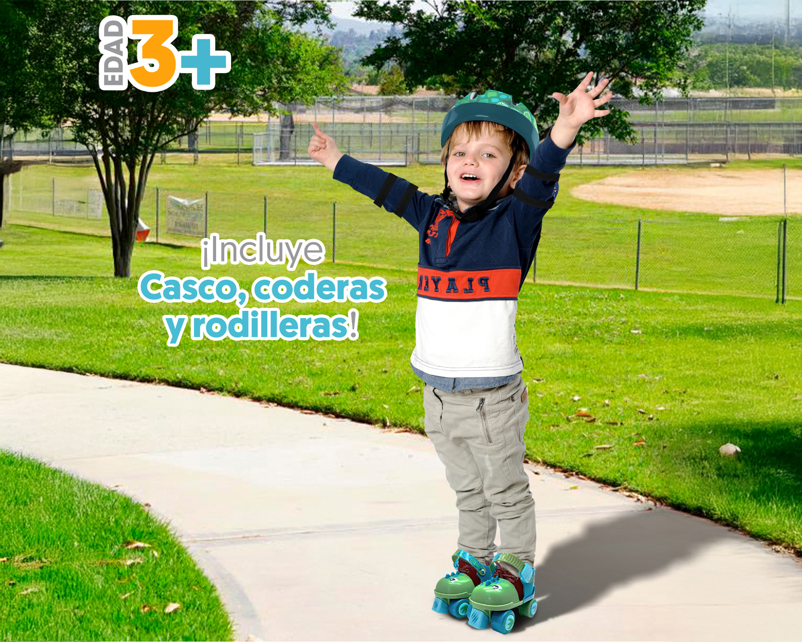 Foto 5 | Foto 5 | Patines para Niño de 4 Ruedas Apache Dino 3D con Casco