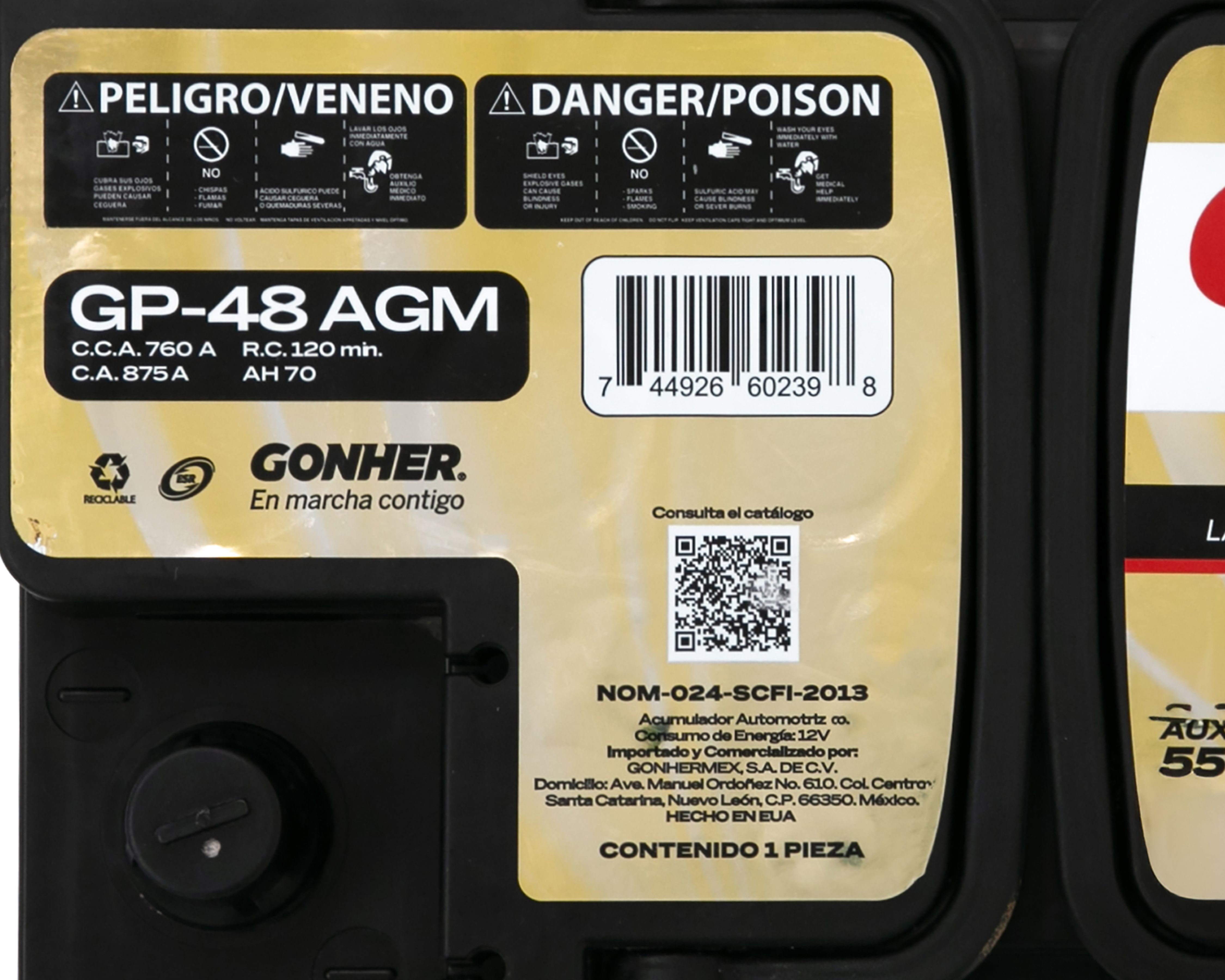 Foto 5 | Foto 5 | Batería para Auto Gonher GP-48 AGM