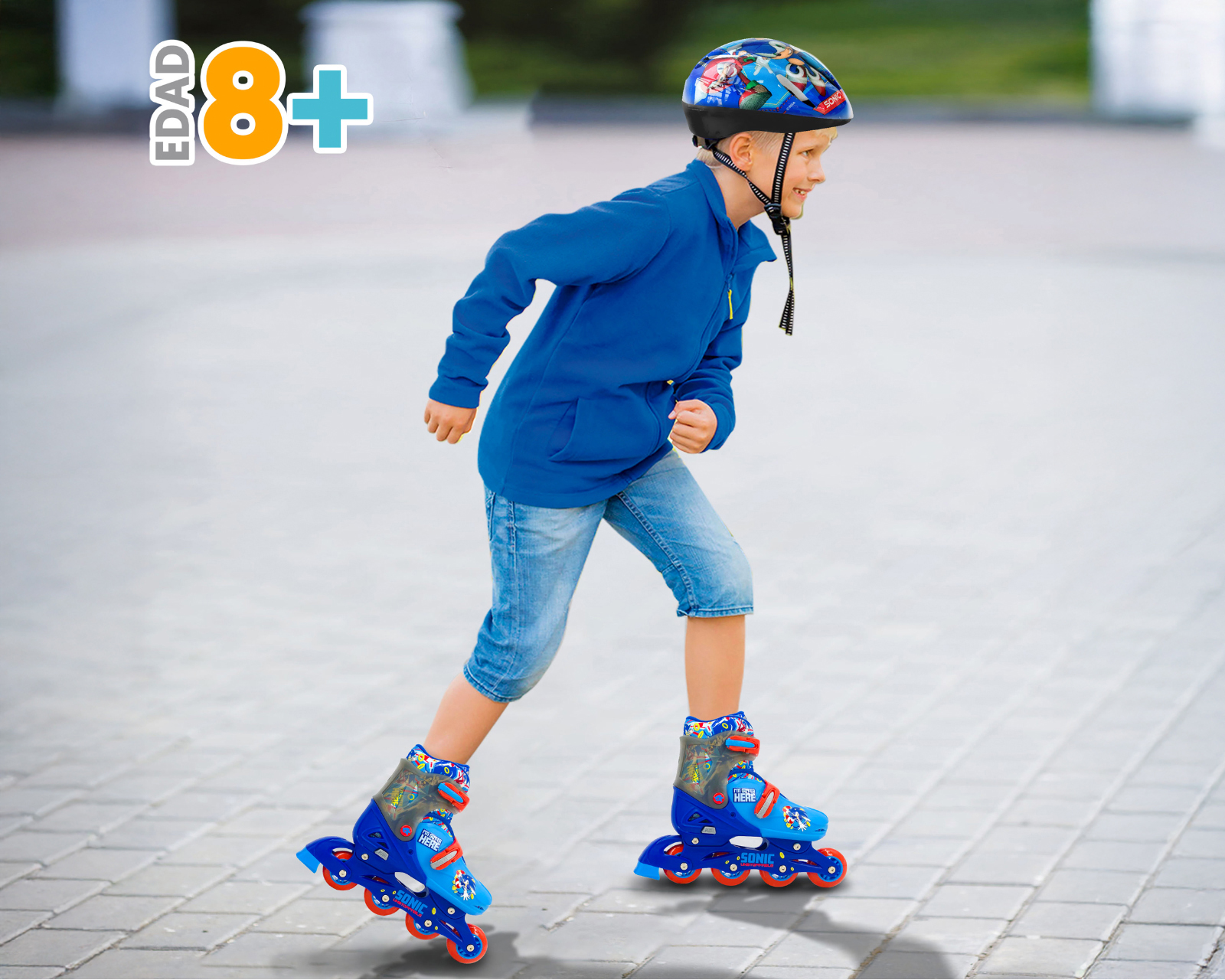 Foto 5 pulgar | Foto 4 | Patines para Niño de 4 Ruedas Apache Sonic con Casco