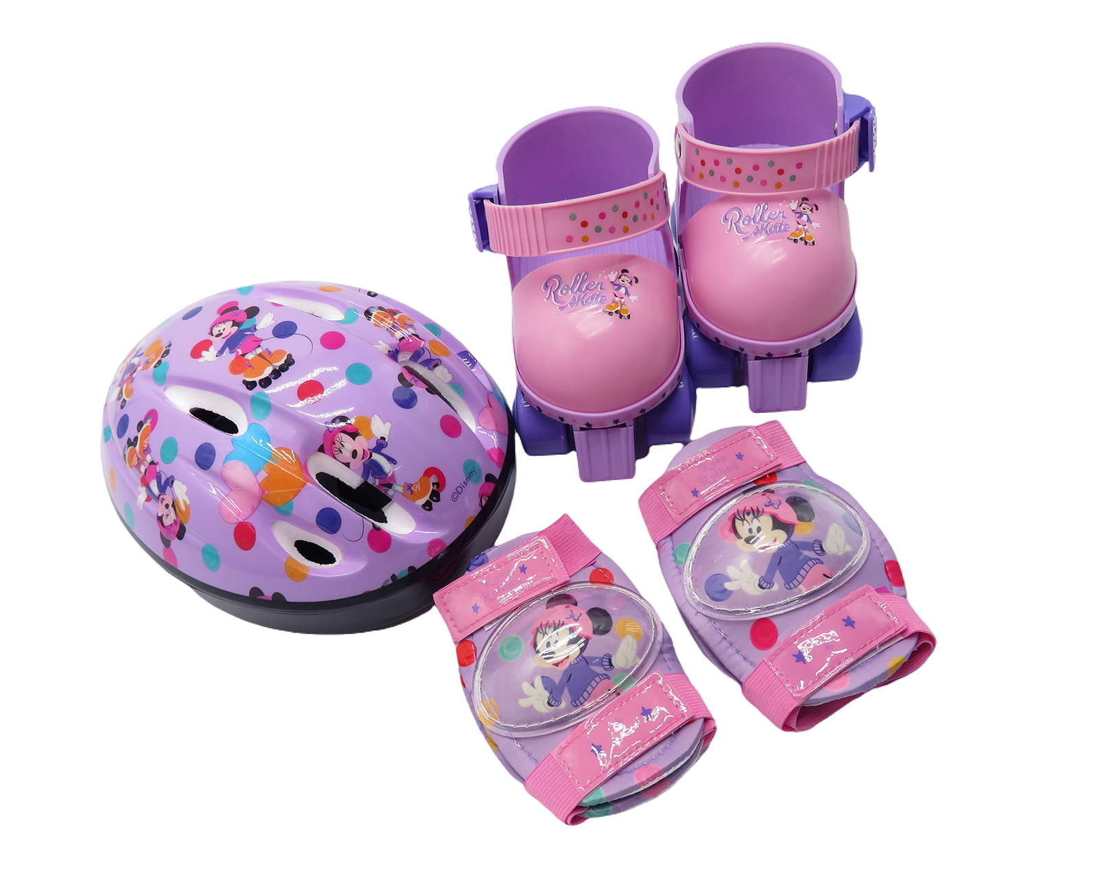 Patines para Niña Minnie Mouse con Casco y Accesorios