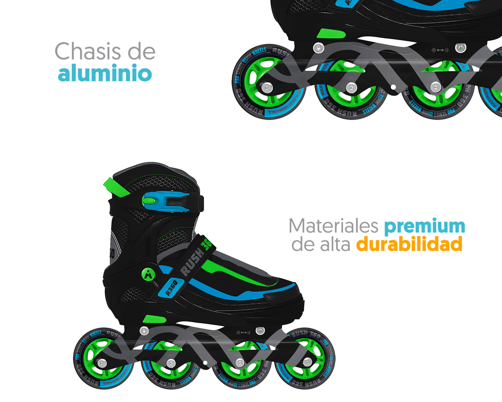 Foto 5 pulgar | Foto 4 | Patines de 4 Ruedas Apache Rush 360 Ajustables
