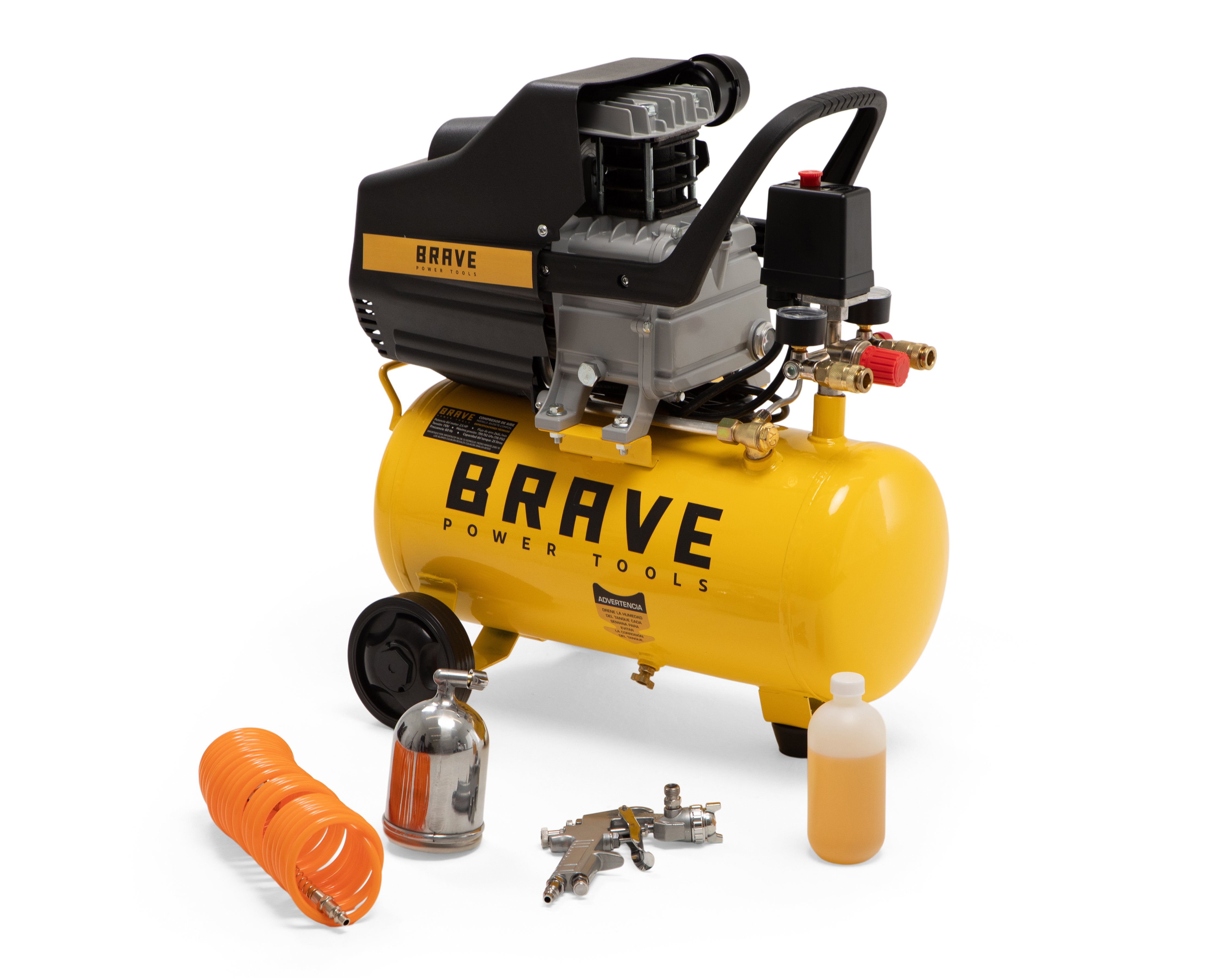 Foto 1 | Foto 1 | Compresor de Aire Brave con Accesorios 116 psi 25 Litros 120 V