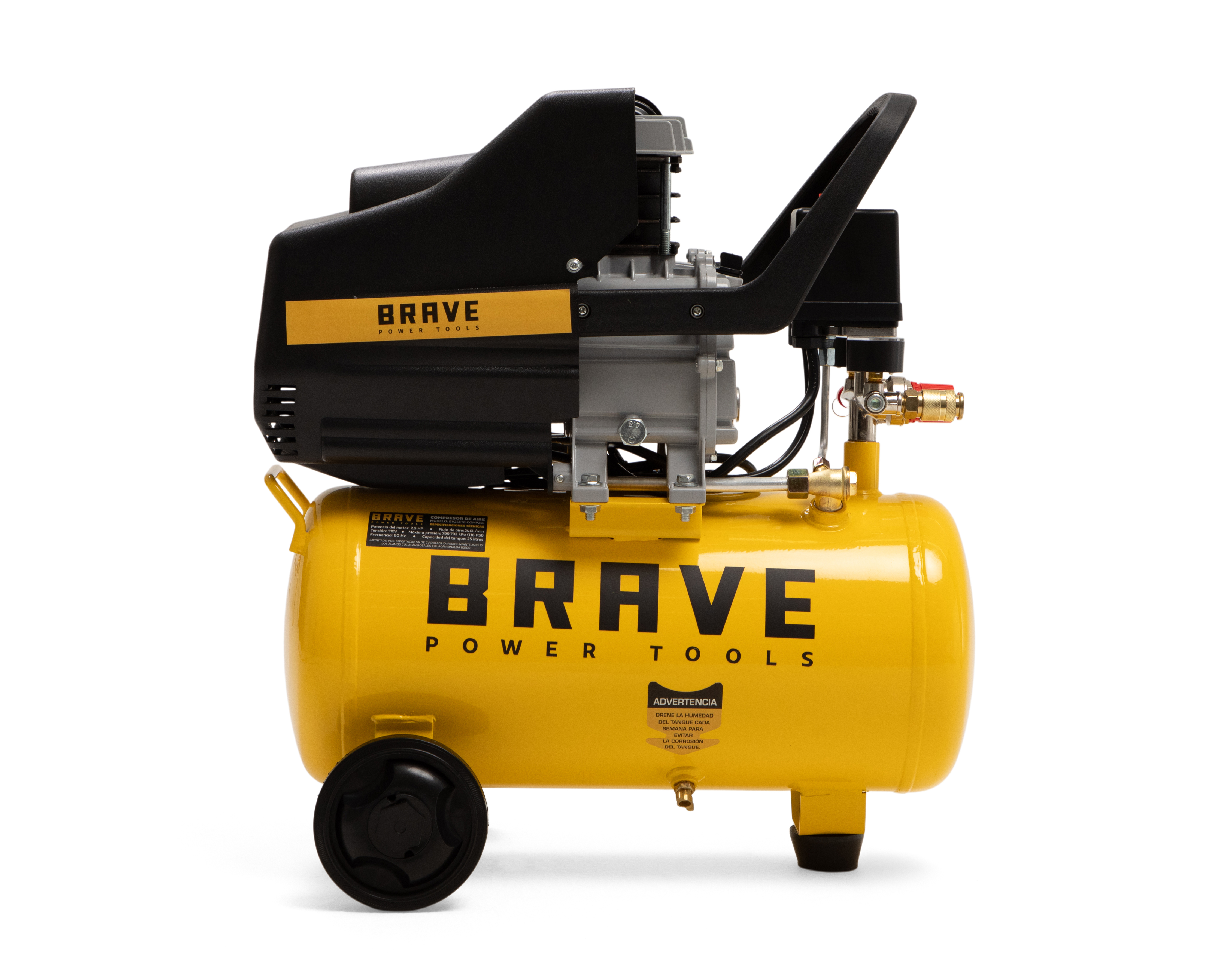 Foto 2 | Foto 2 | Compresor de Aire Brave con Accesorios 116 psi 25 Litros 120 V