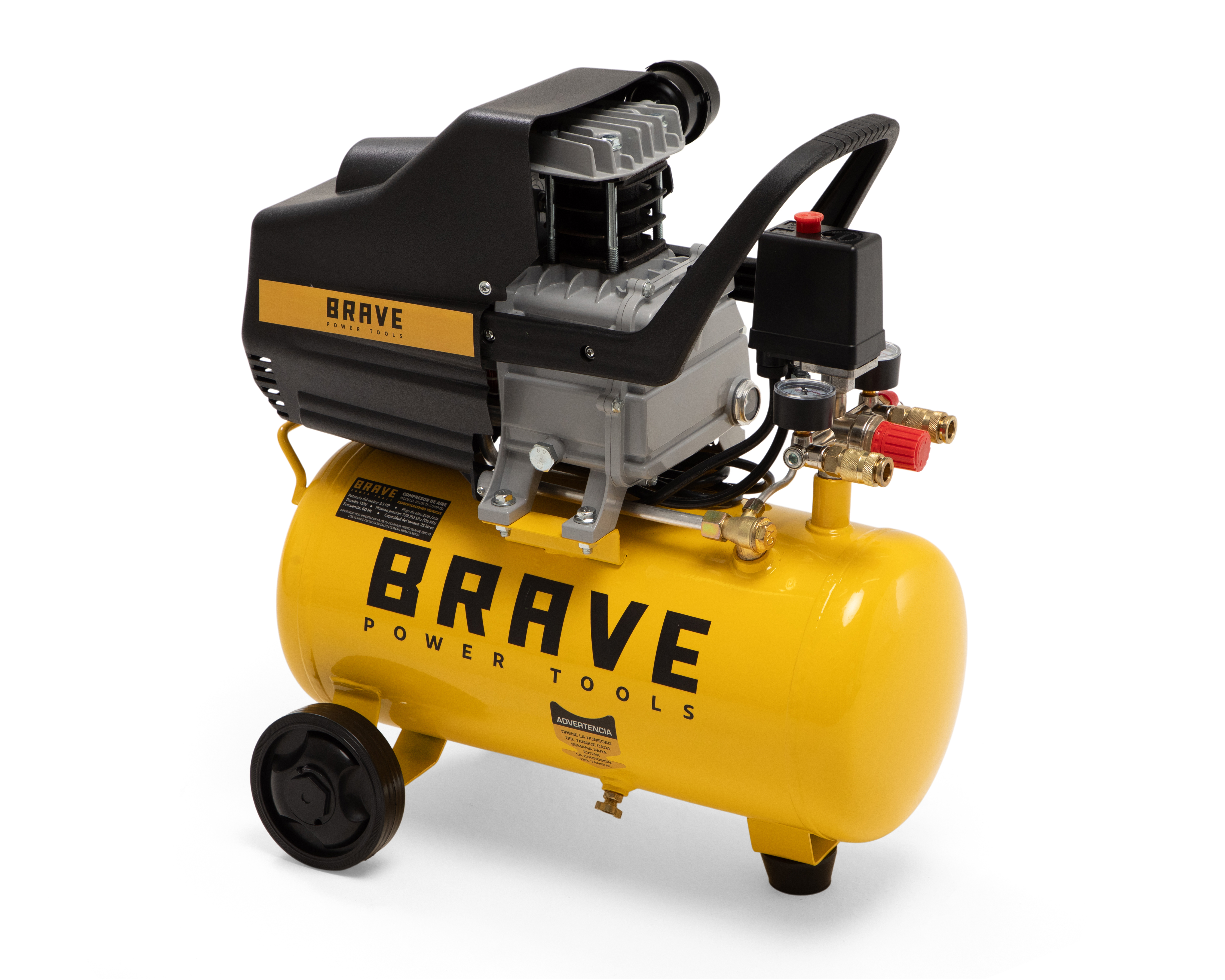Foto 3 | Foto 3 | Compresor de Aire Brave con Accesorios 116 psi 25 Litros 120 V