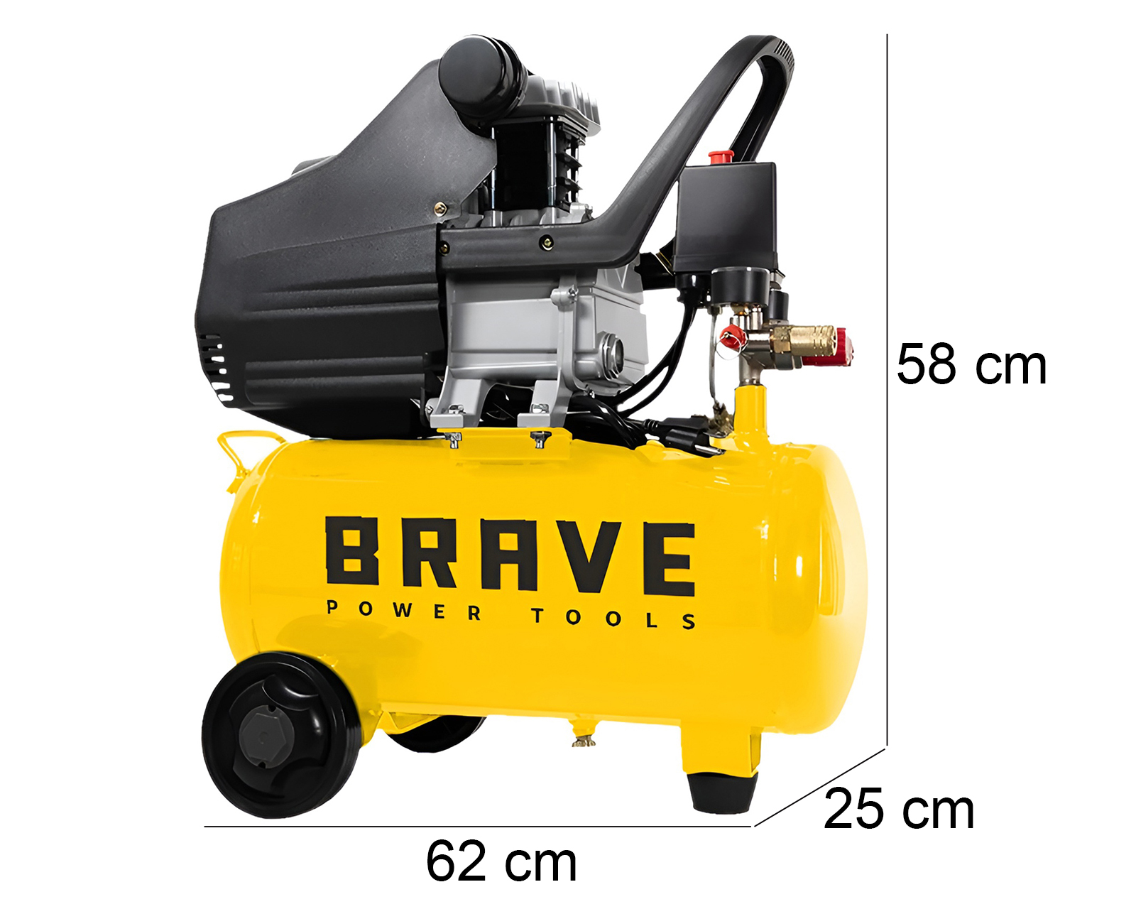 Foto 8 | Foto 8 | Compresor de Aire Brave con Accesorios 116 psi 25 Litros 120 V