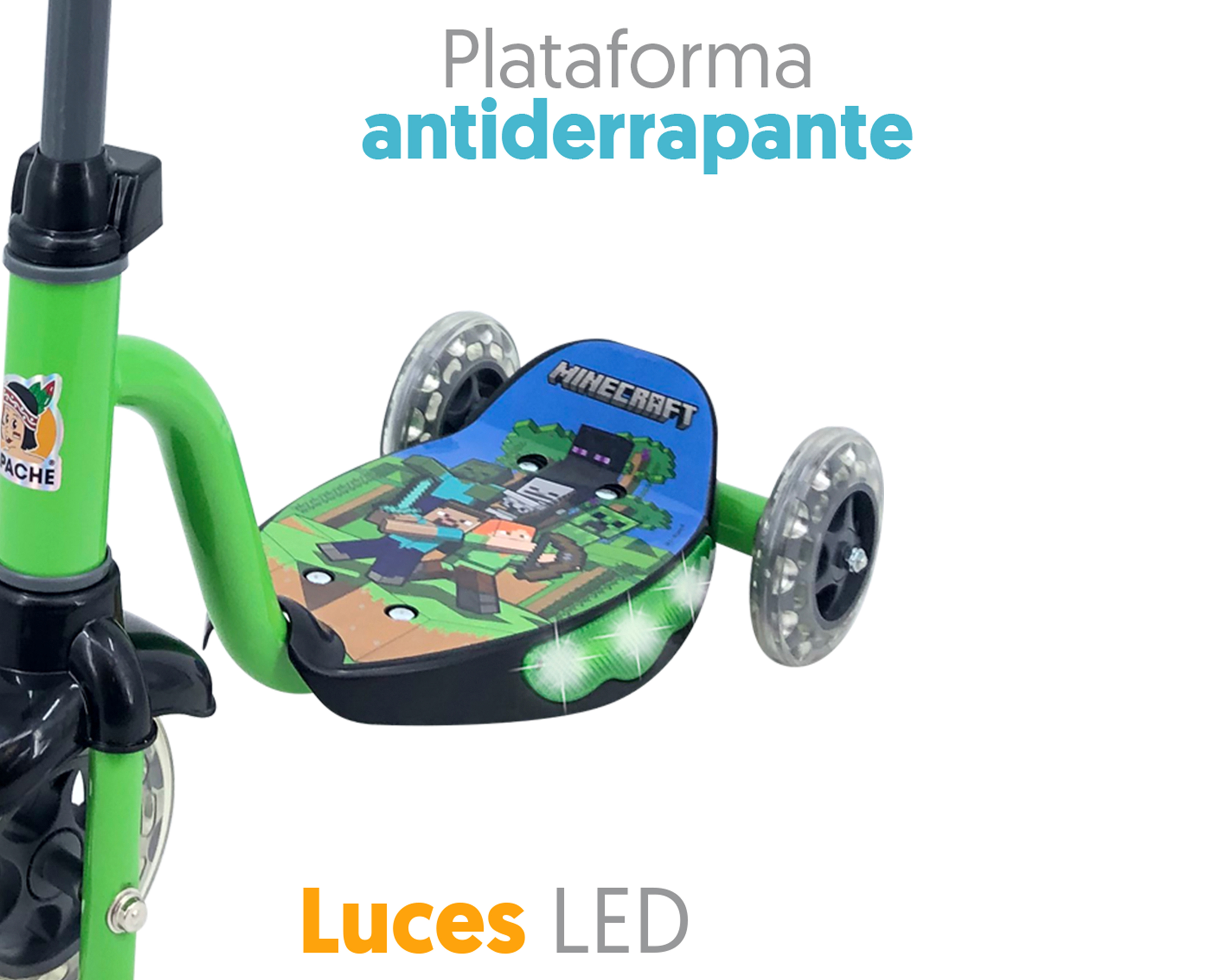 Foto 4 pulgar | Foto 3 | Scooter Infantil Apache Minecraft con Luces