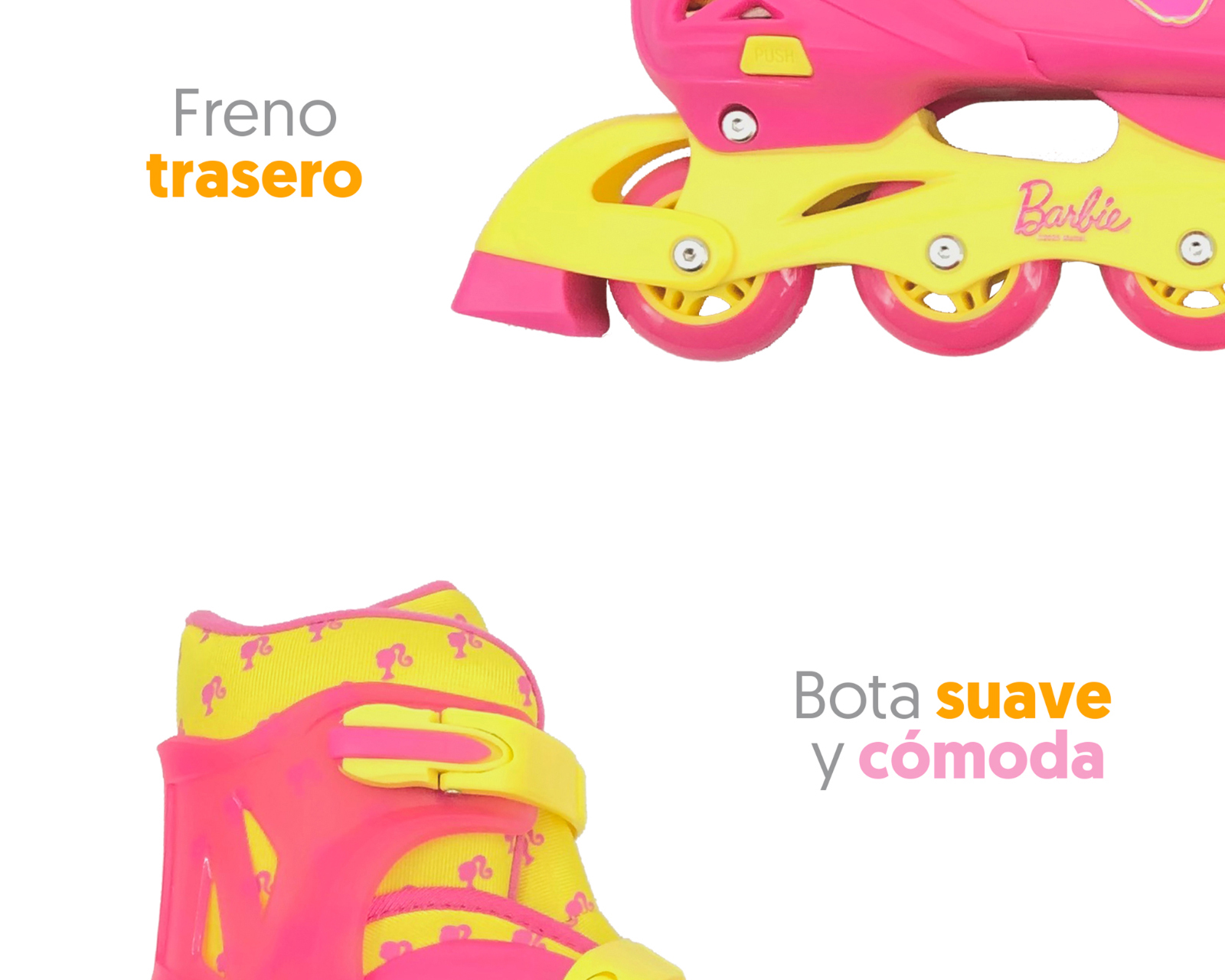 Foto 5 pulgar | Foto 4 | Patines para Niña de 4 Ruedas Apache Barbie Ajustables