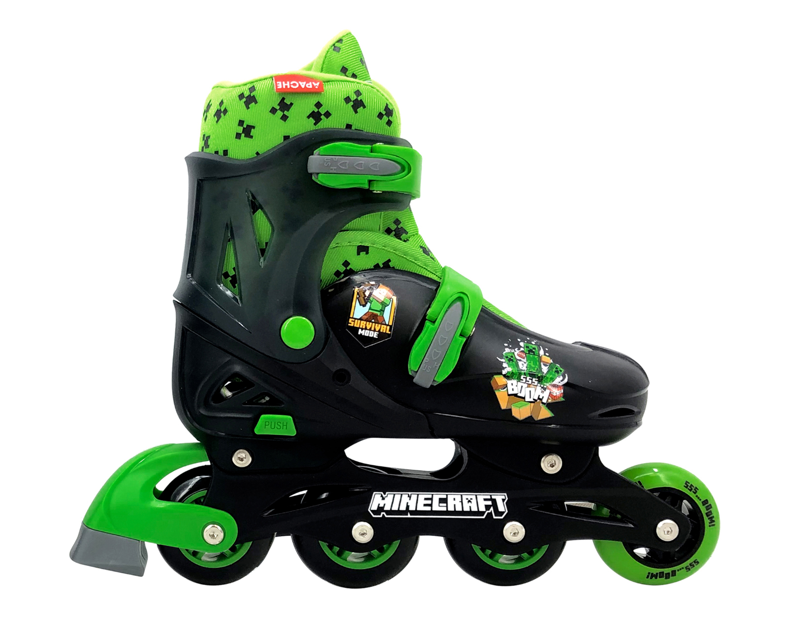 Foto 2 pulgar | Foto 1 | Patines para Niño de 4 Ruedas Apache Minecraft Ajustables