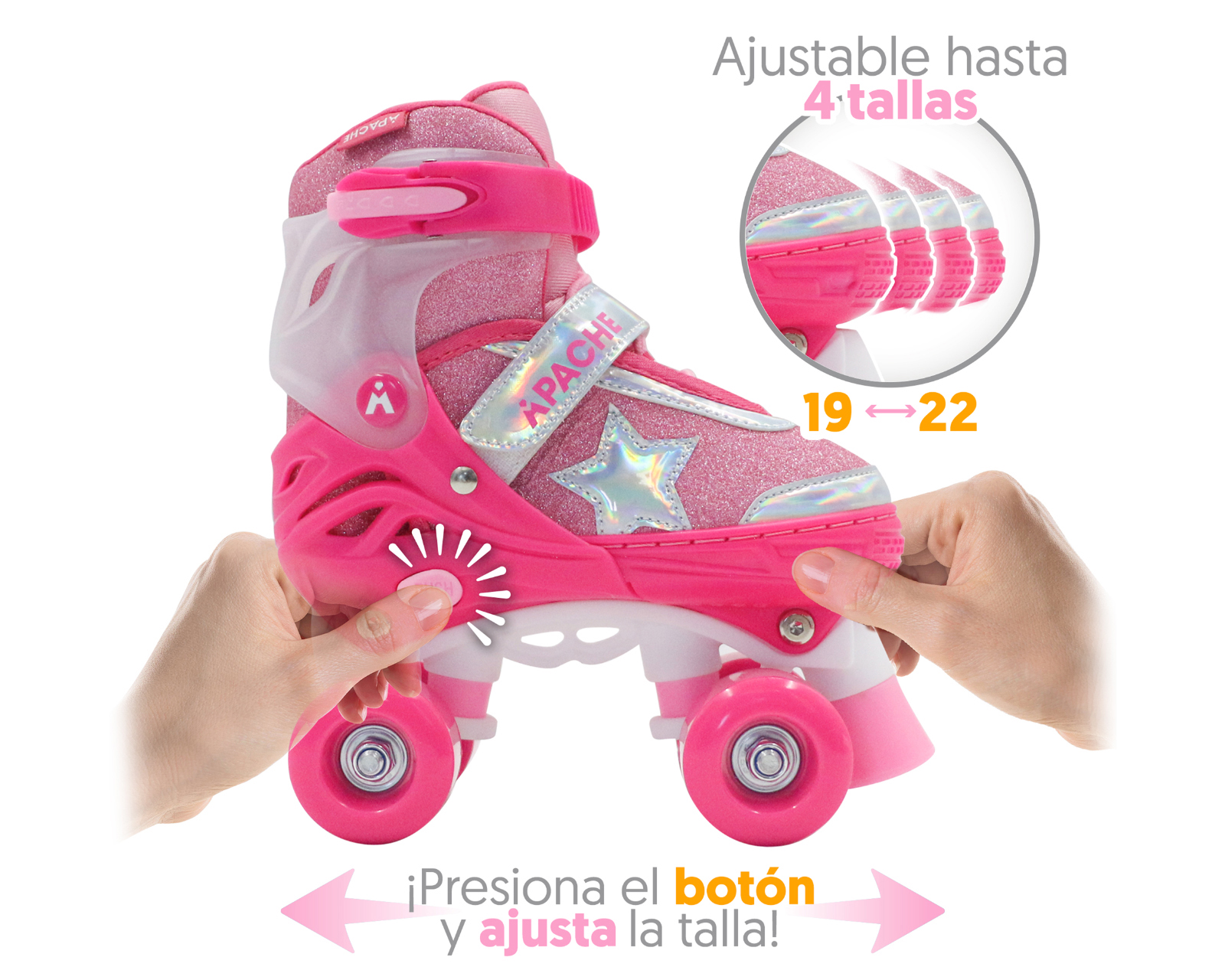 Foto 2 | Foto 2 | Patines para Niña de 4 Ruedas Apache Quad Ajustables