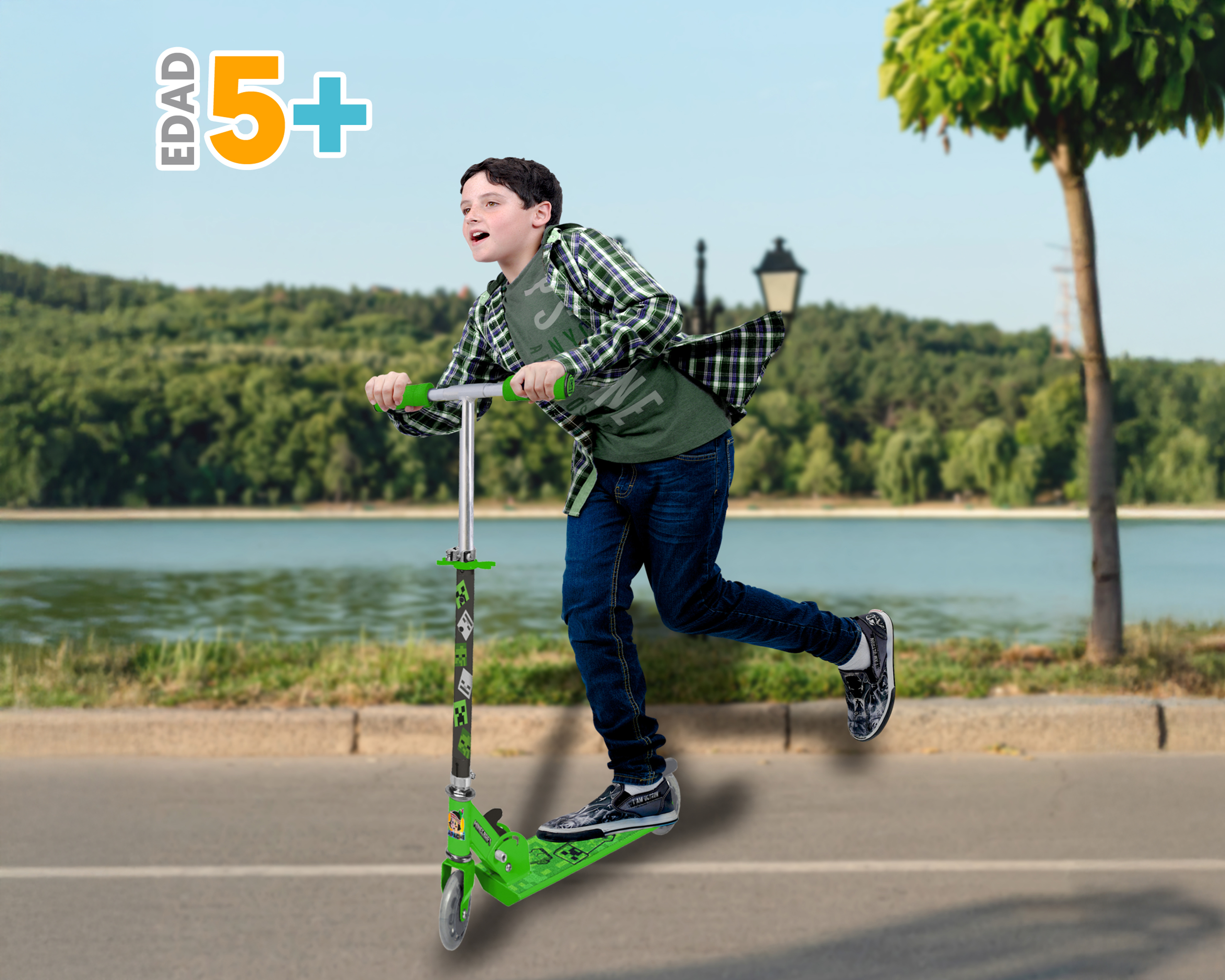 Foto 6 pulgar | Foto 5 | Scooter para Niño Apache Minecraft Plegable