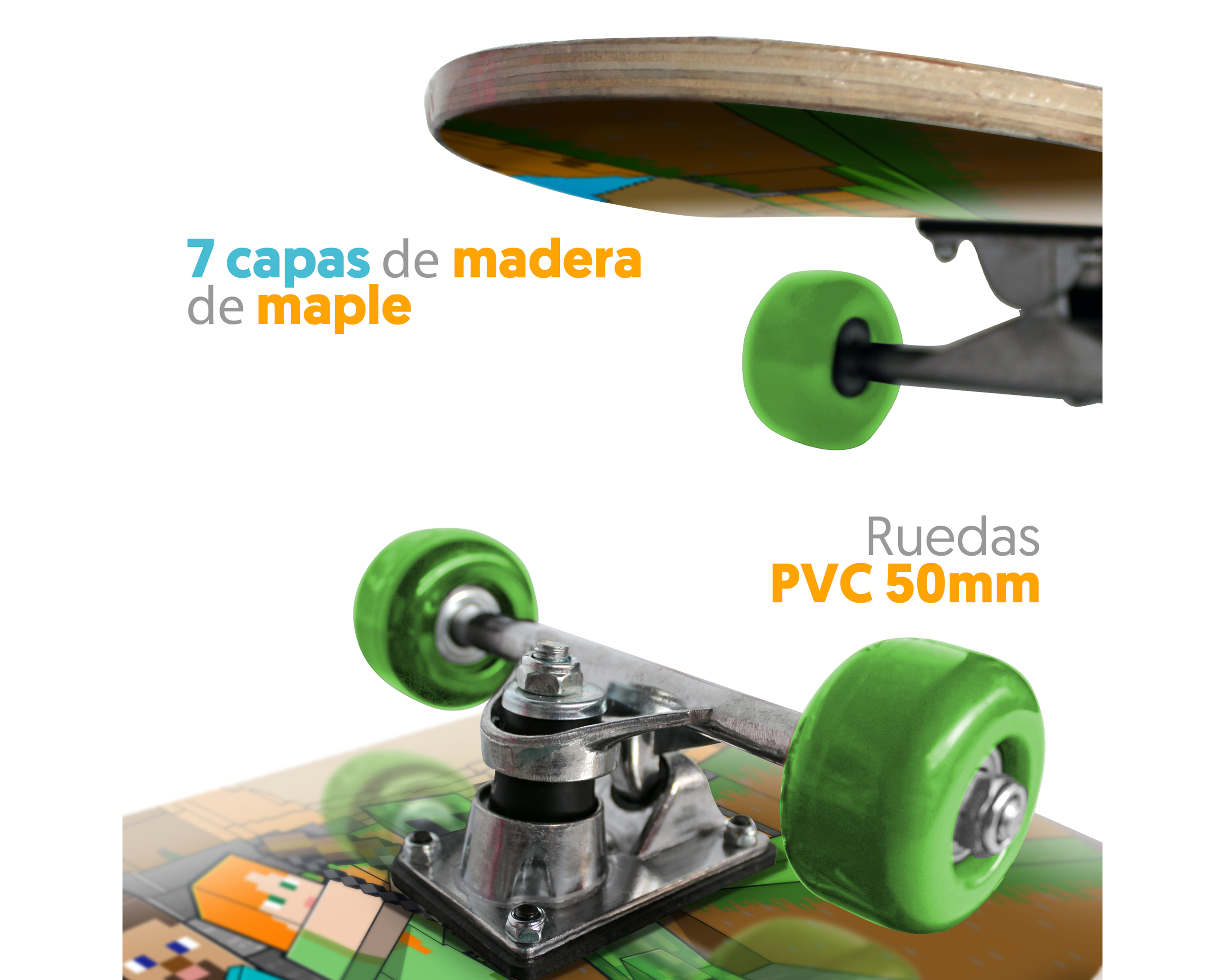 Foto 2 | Foto 2 | Patineta Apache Minecraft con Antiderrapante