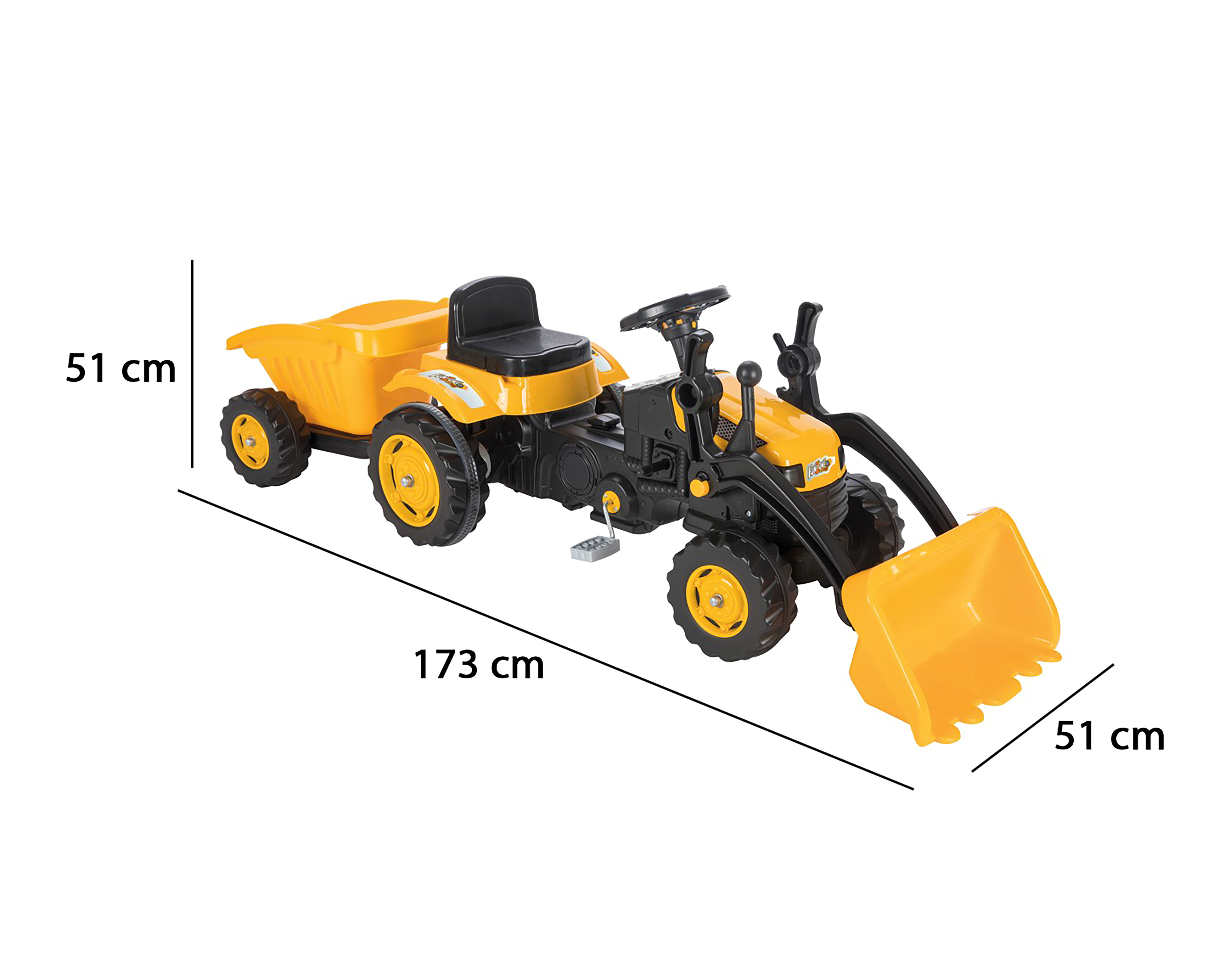Foto 5 pulgar | Foto 4 | Montable Tractor Funzone Amarillo con Pedales