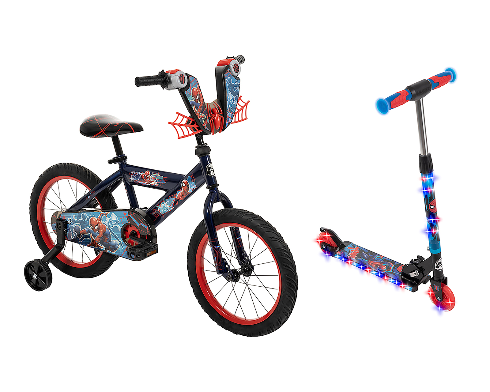 Foto 2 pulgar | Foto 1 | Bicicleta y Scooter Infantil Huffy Spider-Man Rodada 16 Negra