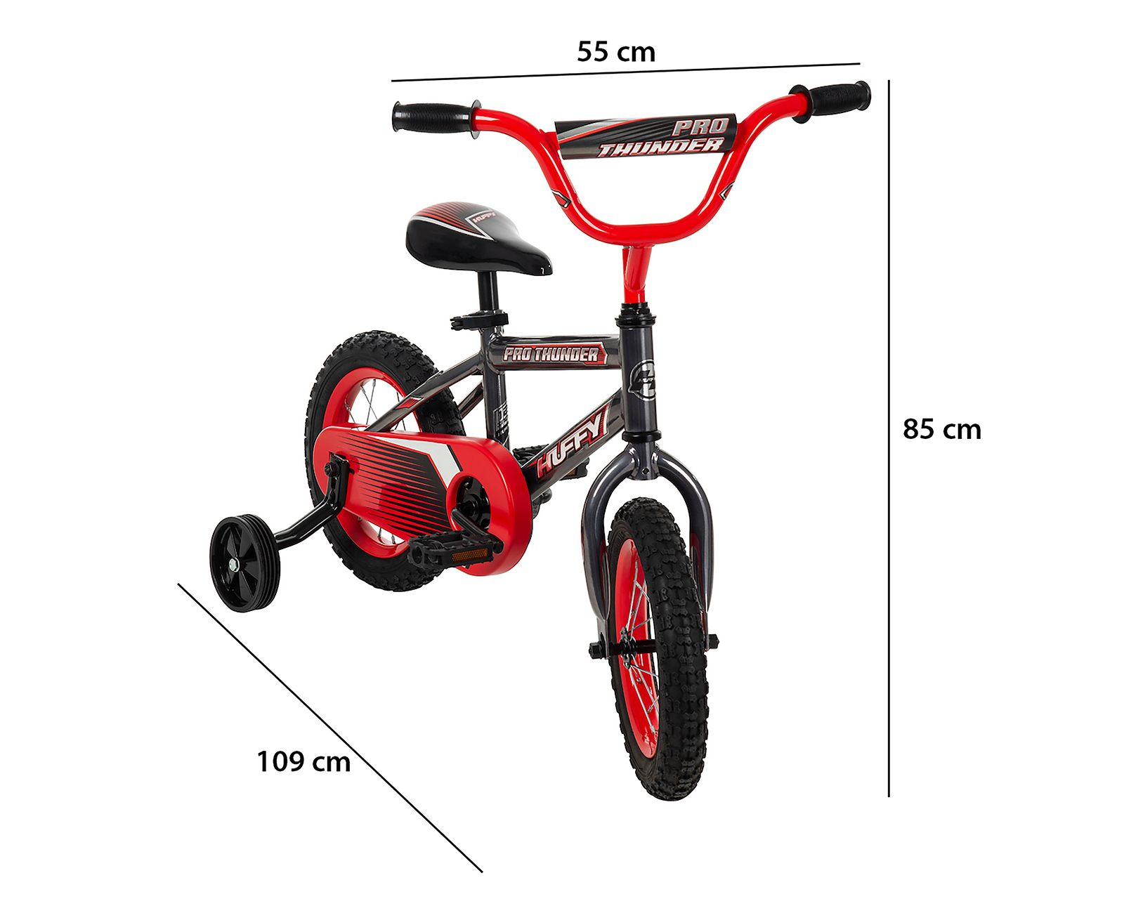 Foto 7 pulgar | Foto 6 | Bicicleta Infantil Huffy Pro Thunder Rodada 12 Negro