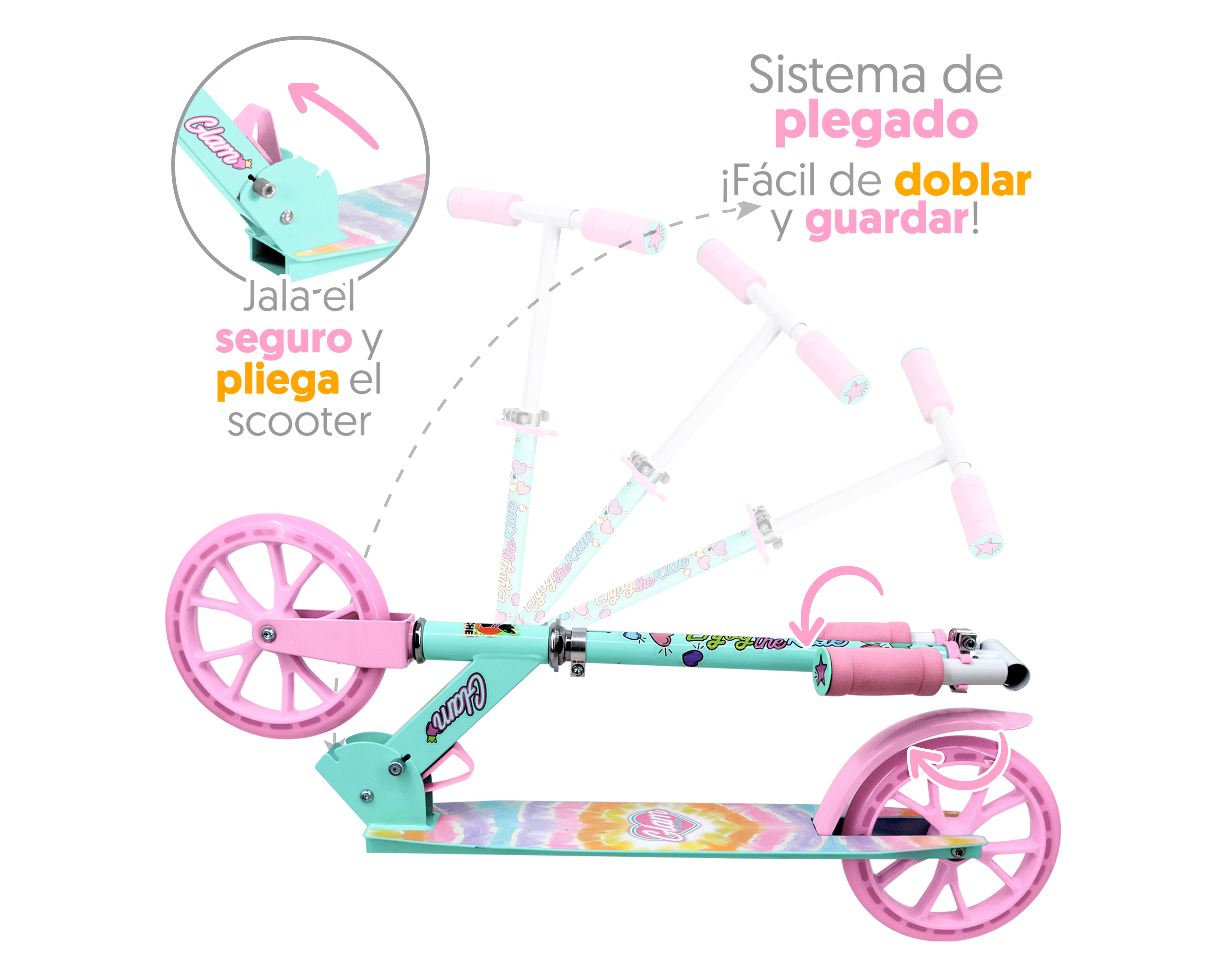Foto 3 pulgar | Foto 2 | Scooter Infantil Apache Glam Plegable