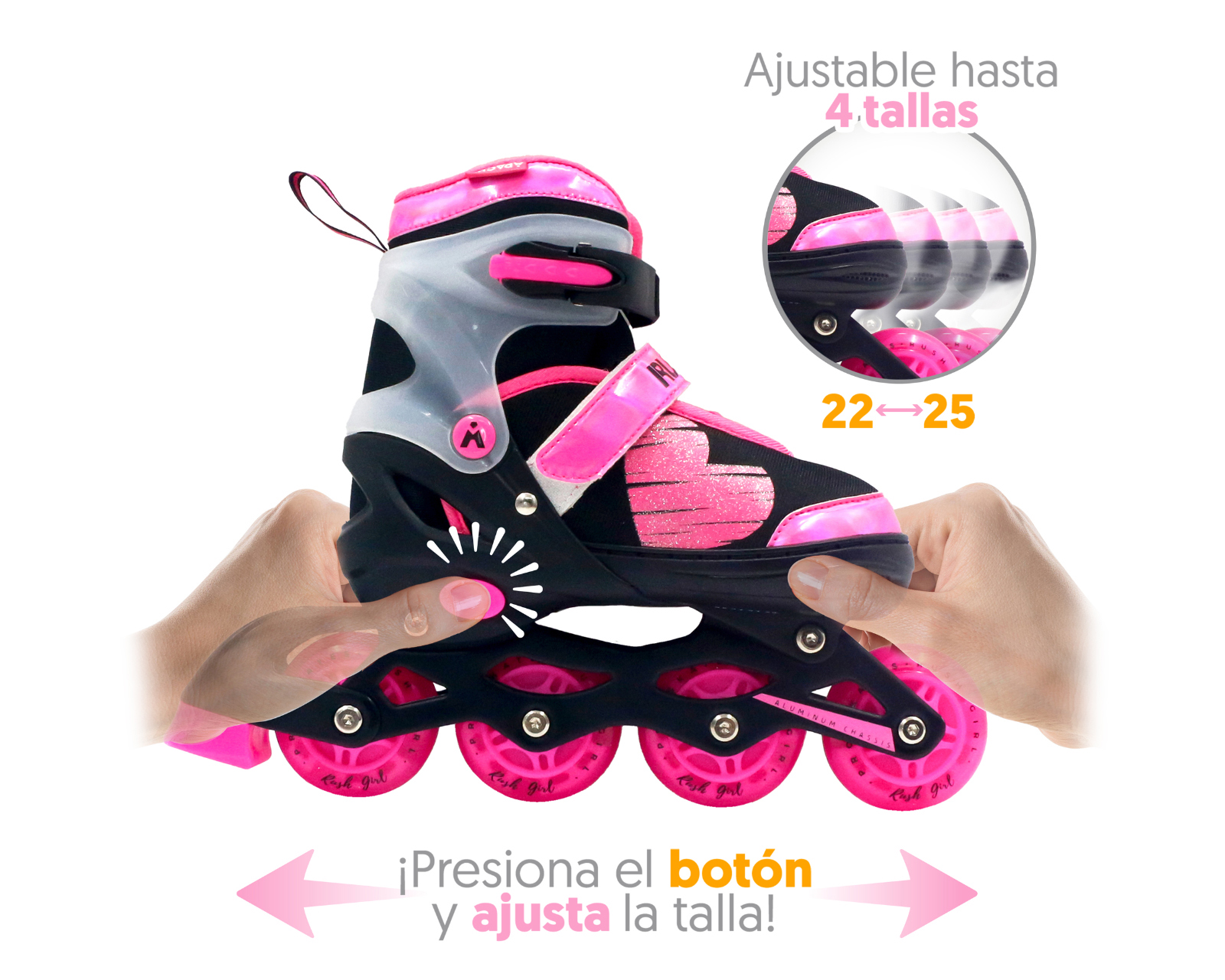 Foto 4 | Foto 4 | Patines para Niña Apache Rush Girl Ajustables