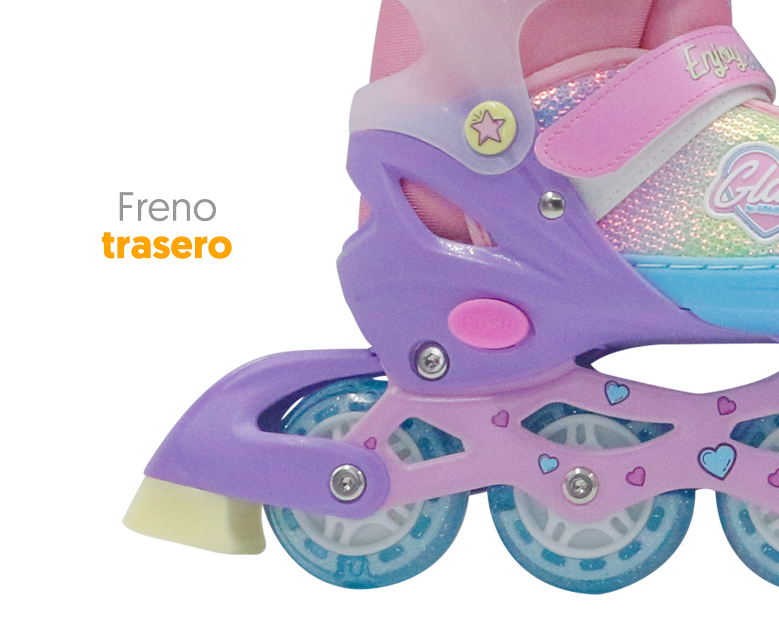 Foto 5 pulgar | Foto 4 | Patines para Niña de 4 Ruedas Apache Glam Ajustables