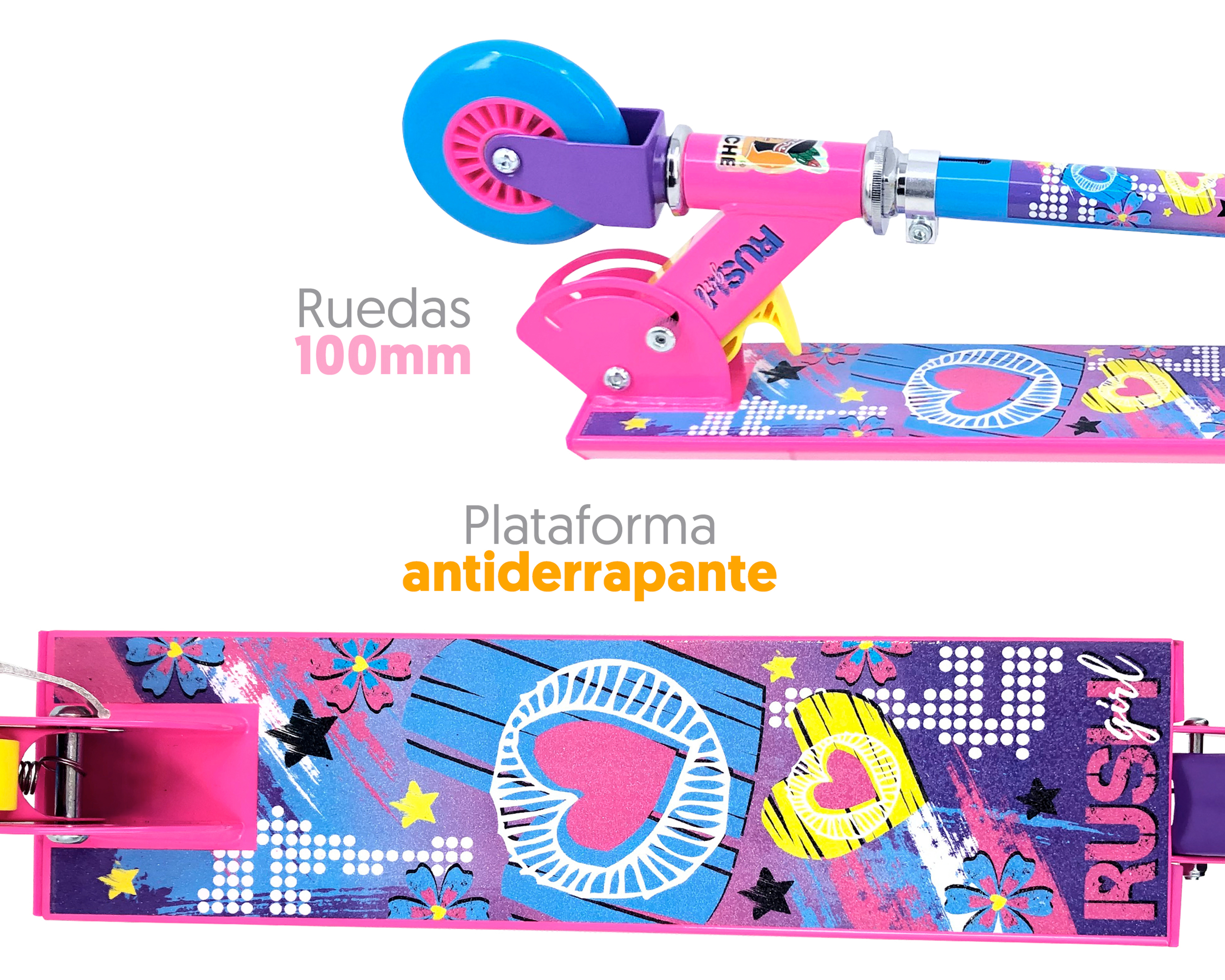 Foto 4 pulgar | Foto 3 | Scooter para Niña Apache Rush Girl Plegable