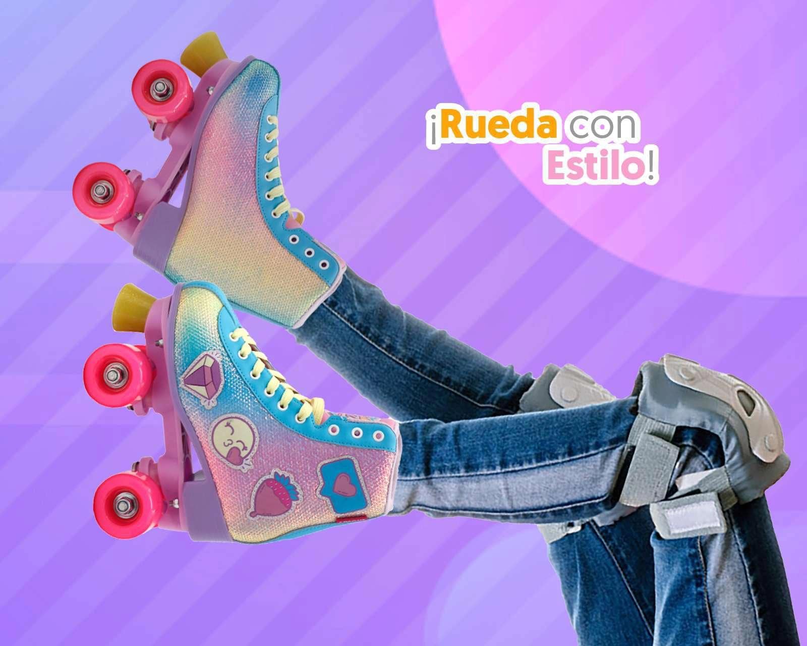 Foto 3 | Foto 3 | Patines Apache Emojis Brillos Azul/Rosa Talla 23