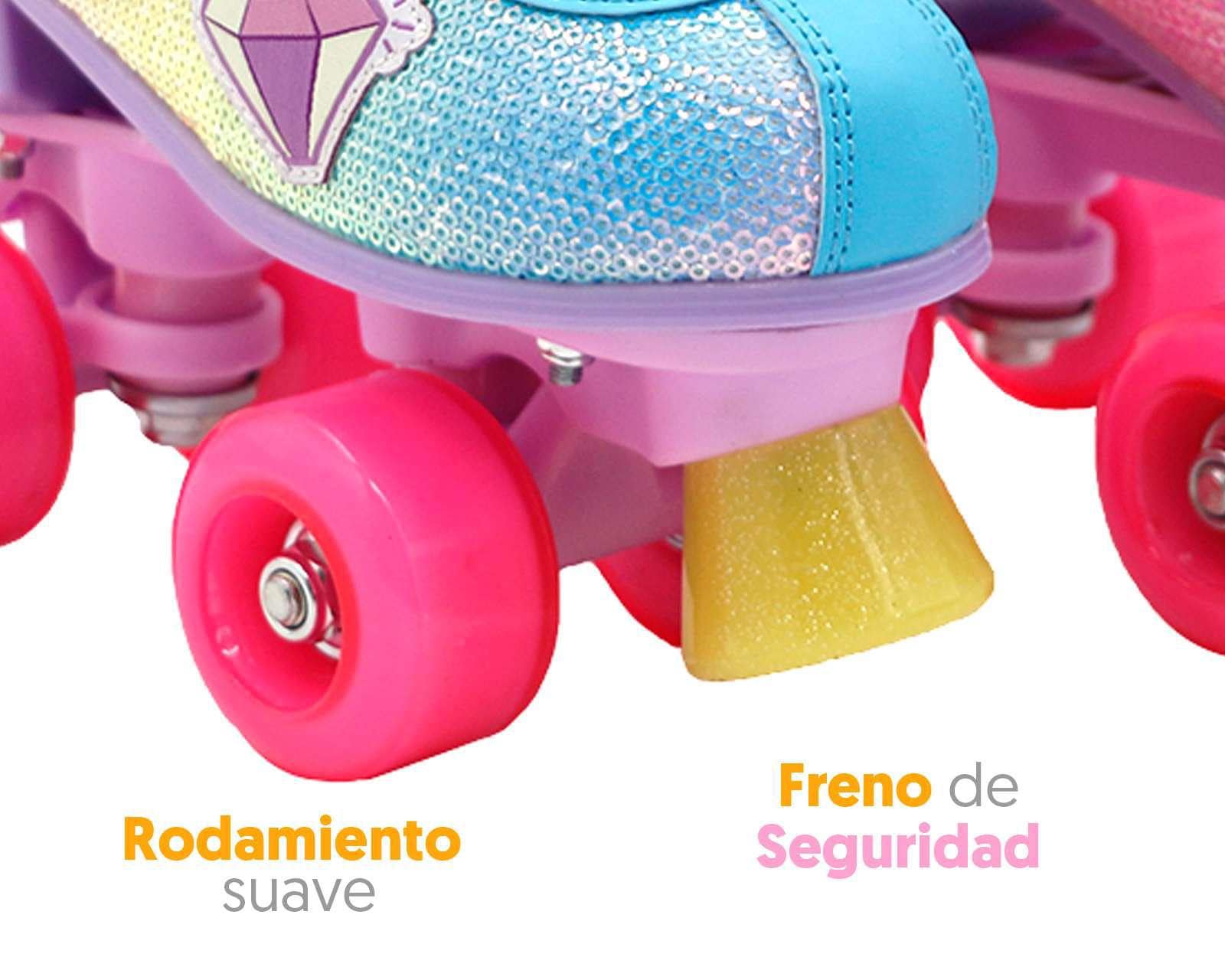 Foto 5 | Foto 5 | Patines Apache Emojis Brillos Azul/Rosa Talla 23