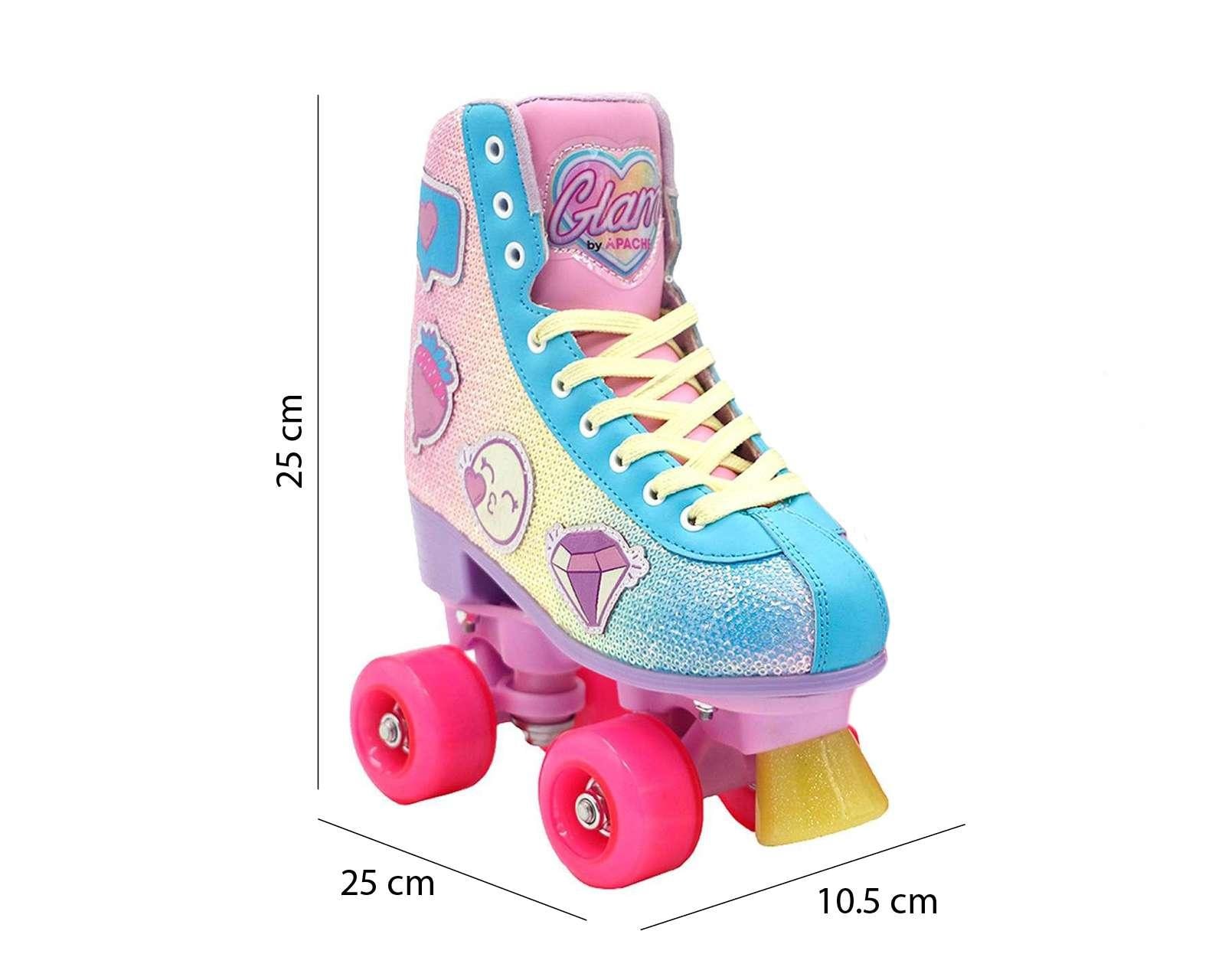 Foto 6 | Foto 6 | Patines Apache Emojis Brillos Azul/Rosa Talla 23