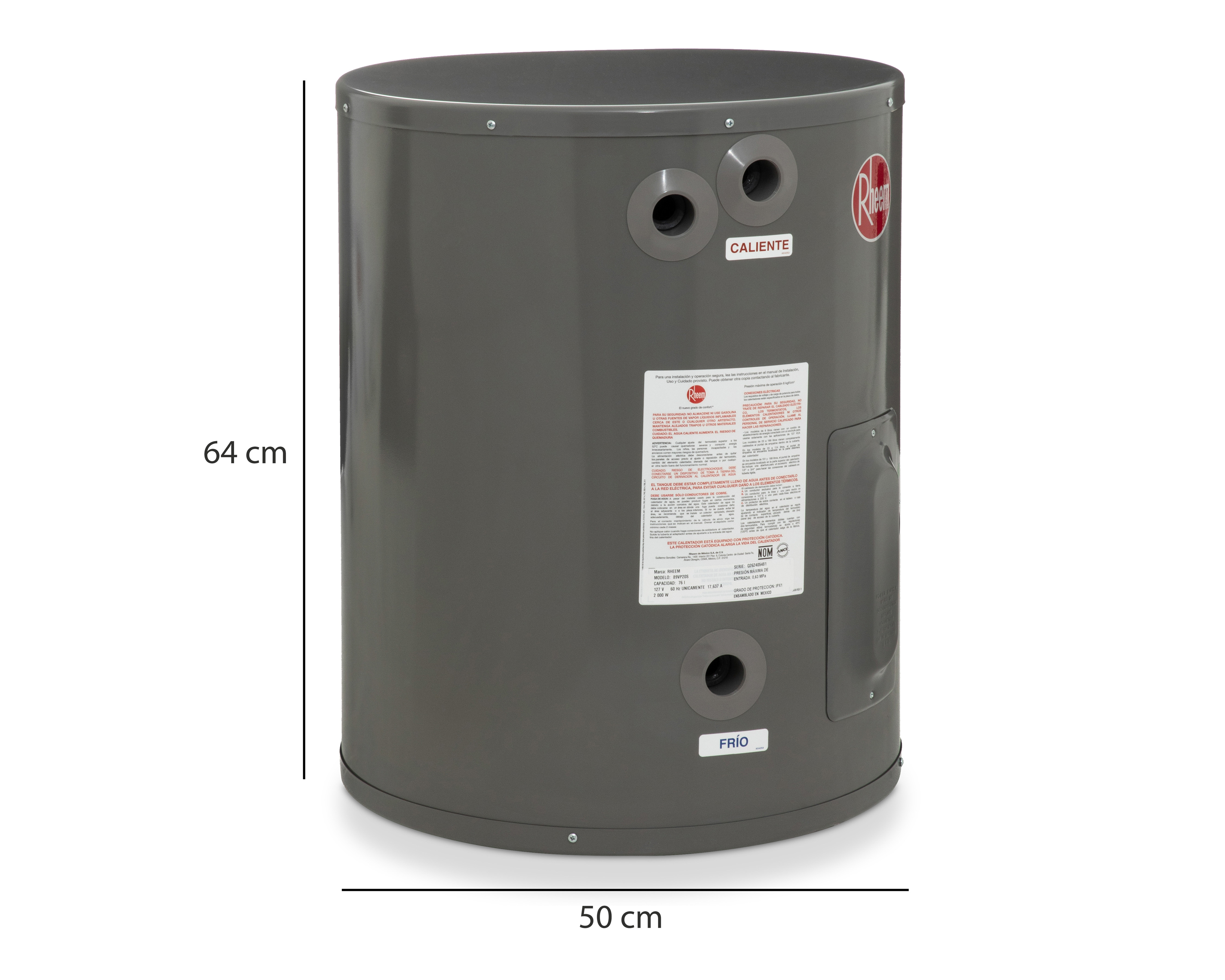 Foto 6 | Foto 6 | Calentador de Agua de Depósito Rheem 89VP20 76L de 2 Servicios Eléctrico