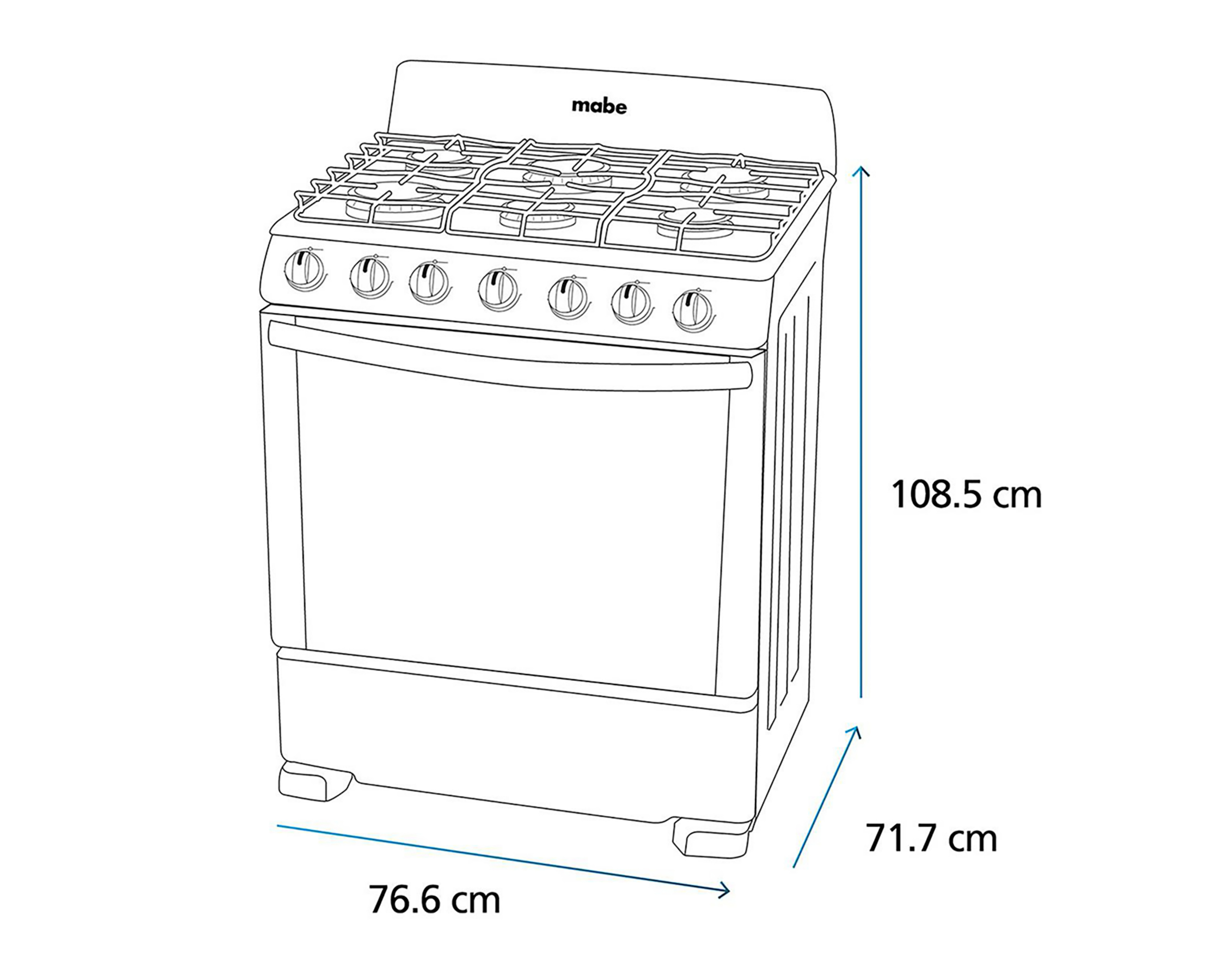 Foto 11 pulgar | Foto 10 | Estufa Mabe de Piso 30" con 6 Quemadores de Gas LP EM7647BSIS0