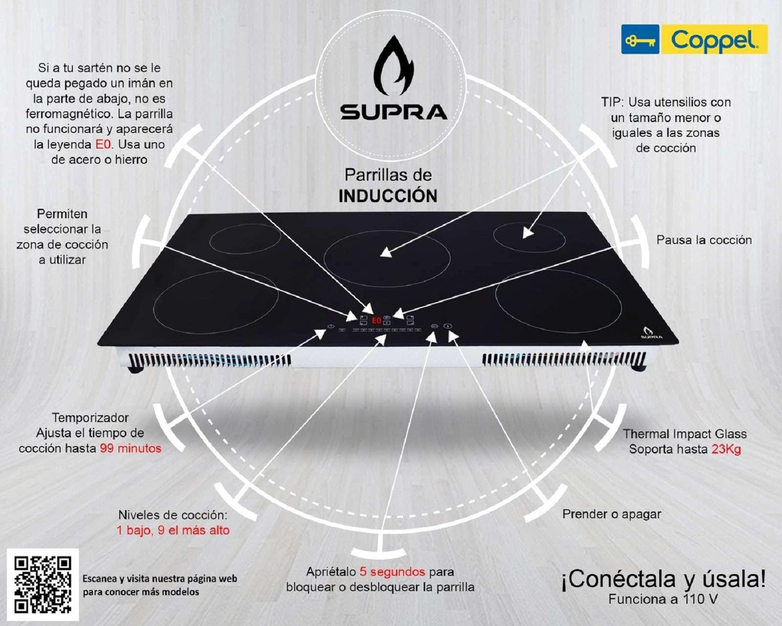 Foto 5 pulgar | Foto 4 | Parrilla Empotrable Supra 35" Inducción 5Q-IN Negra