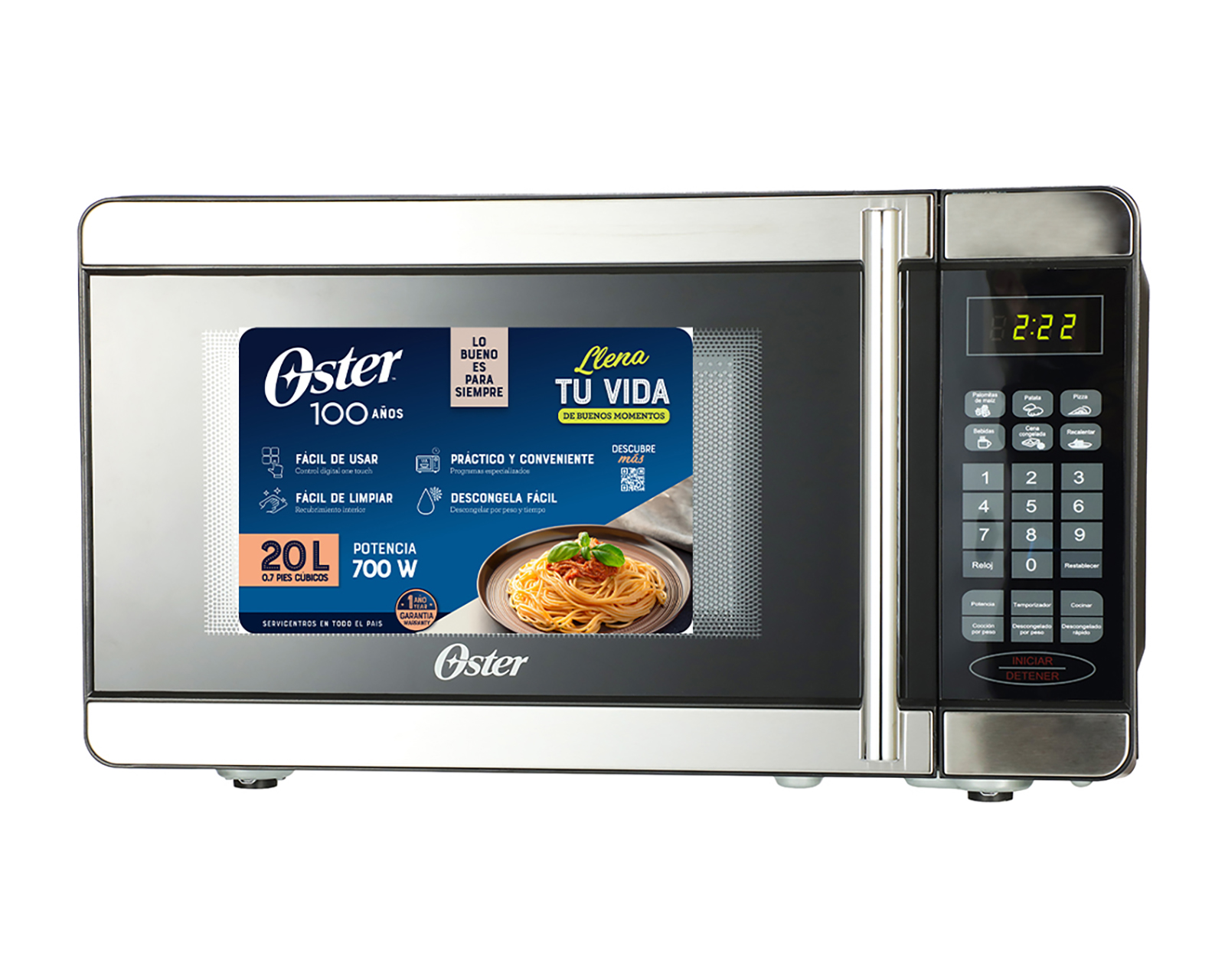 Foto 1 | Foto 1 | Horno de Microondas Oster 0.7 Pies OGYW3701 Plateado