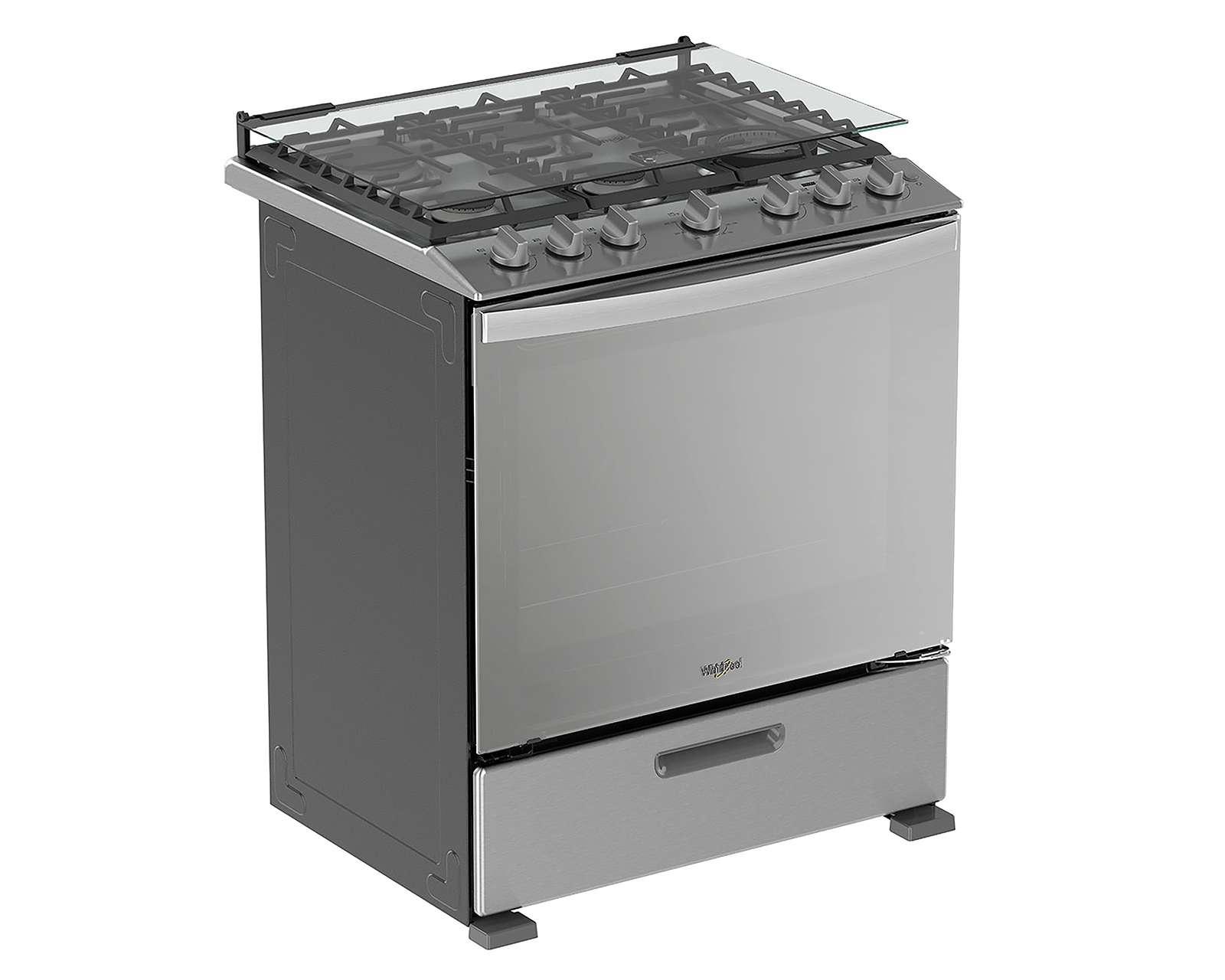 Estufa Whirlpool de Piso 30" con 6 Quemadores de Gas WFR7100S