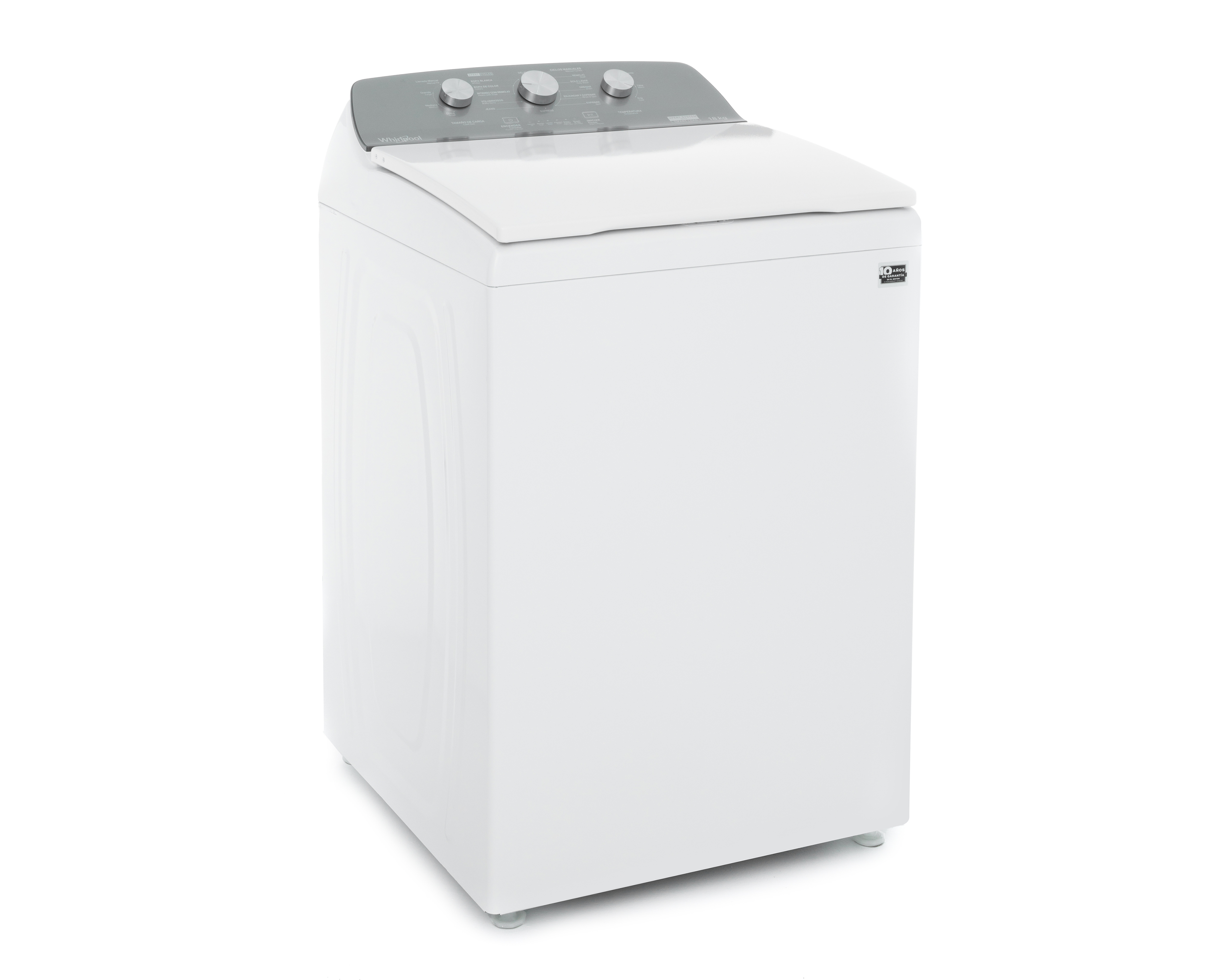 Lavadora Whirlpool Automática 8MWTW1813MJM 18 kg Blanca/Plateada