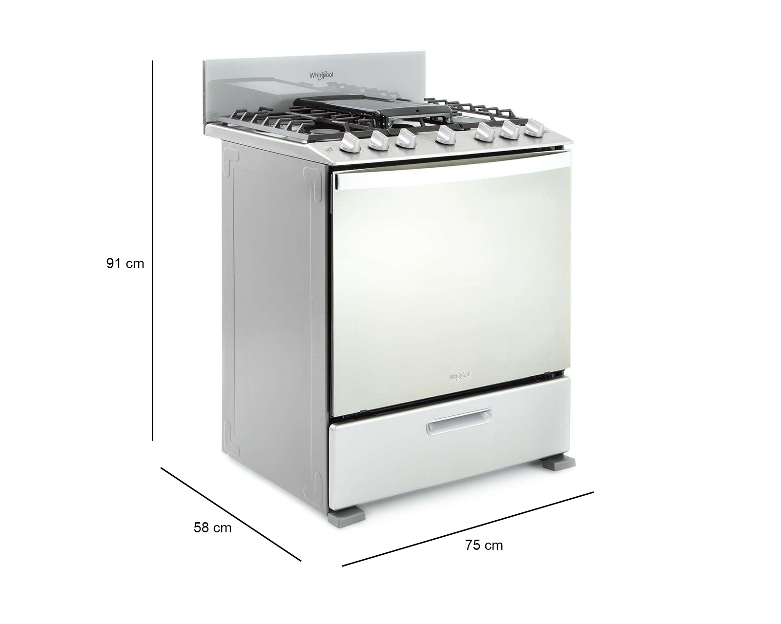 Foto 8 pulgar | Foto 8 | Estufa Whirlpool de Piso 30" con 6 Quemadores de Gas LP WFR3400D