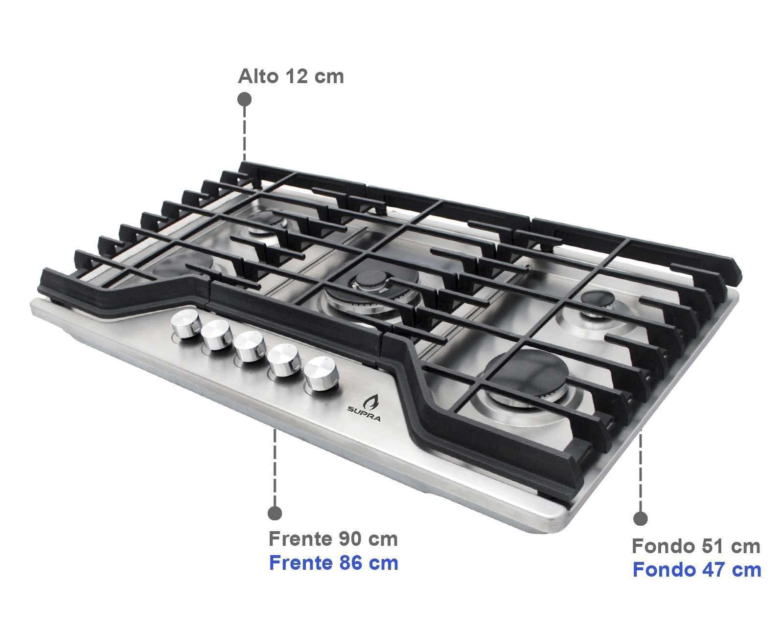 Foto 5 | Foto 5 | Parrilla Empotrable Supra 90 cm 5Q-FS Acero Inoxidable