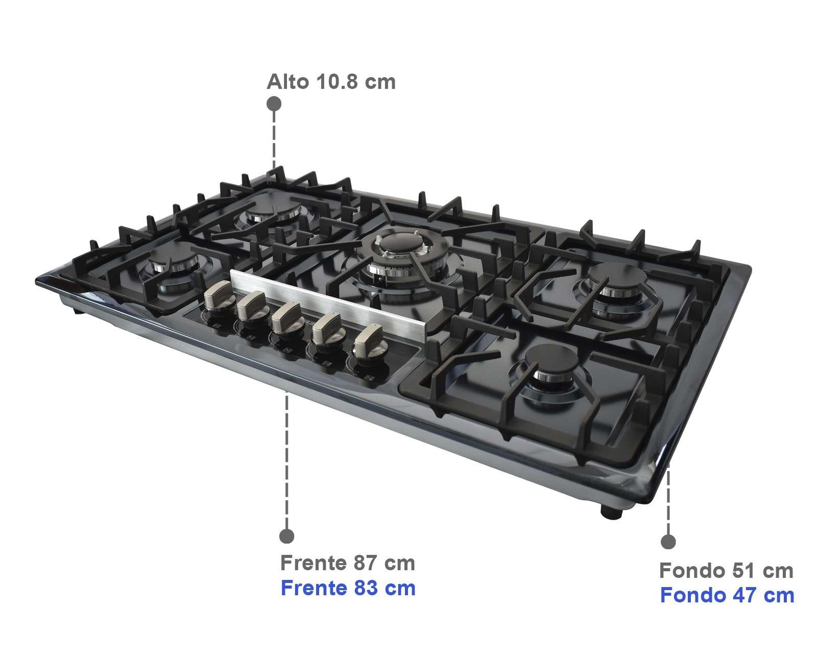 Foto 5 pulgar | Foto 4 | Parrilla Empotrable Supra 34" de Gas 5Q-EB-87 Negra