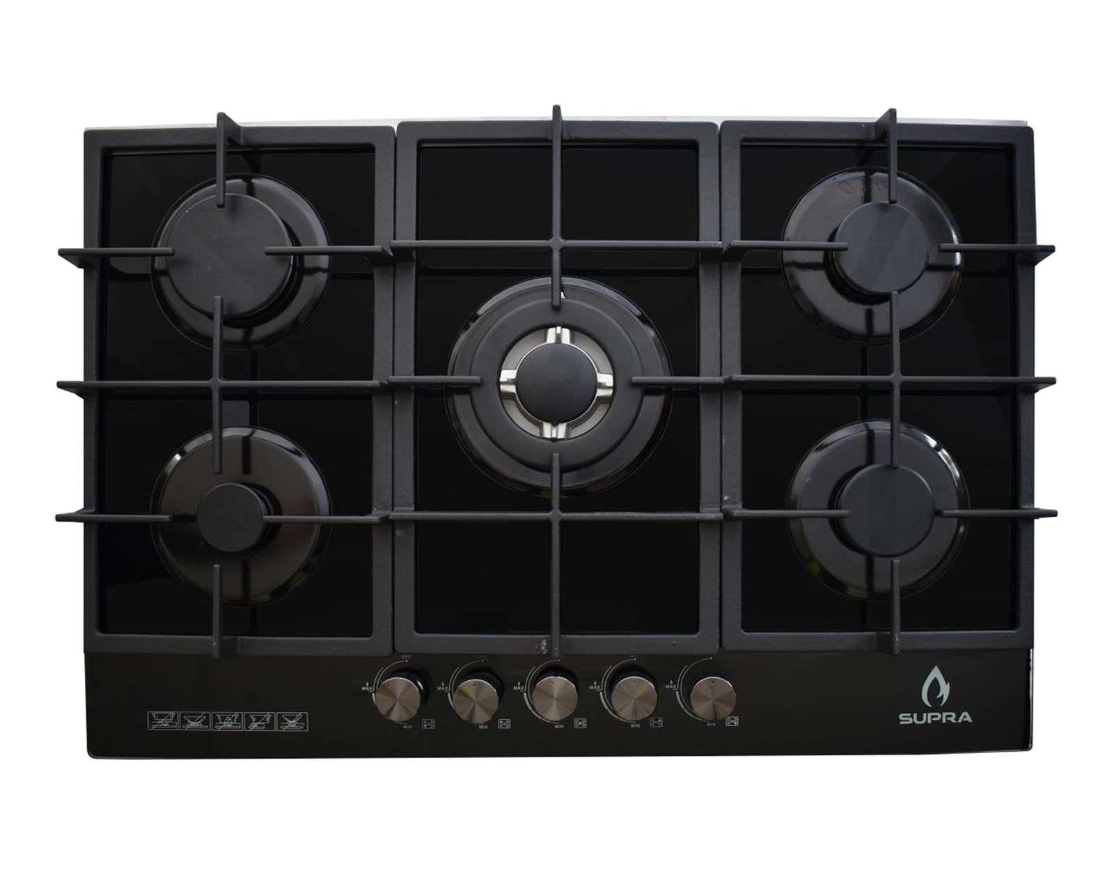 Parrilla Empotrable Supra 76 cm Gas 5Q-PG-76 Negro