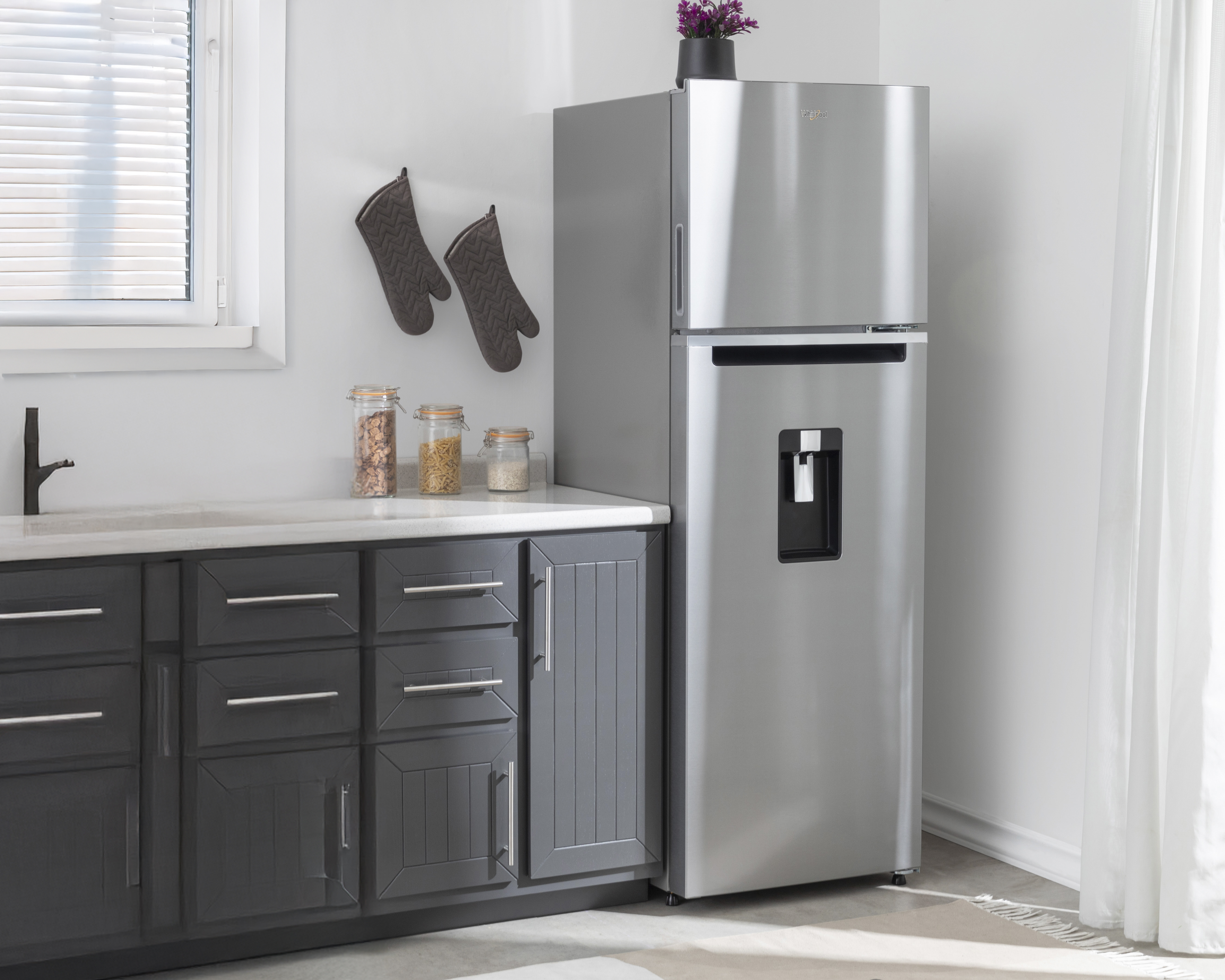 Foto 6 | Foto 7 | Refrigerador Whirlpool Top Mount 14 Pies Gris