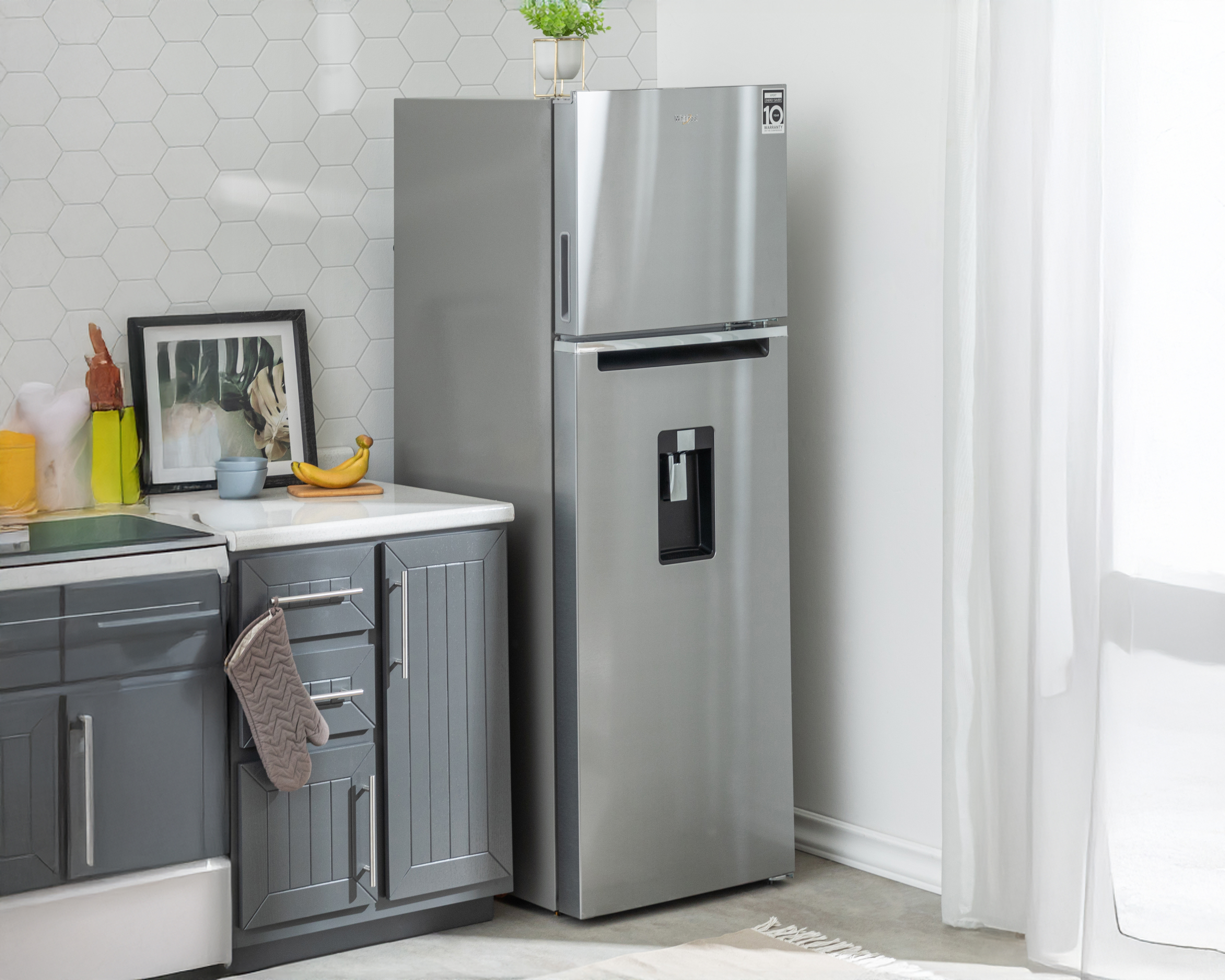 Foto 7 | Foto 8 | Refrigerador Whirlpool Top Mount 14 Pies Gris