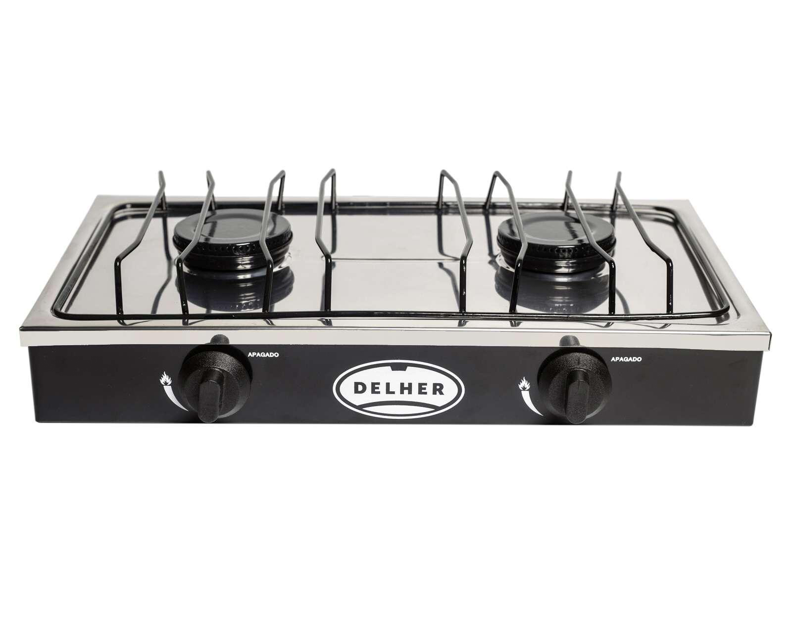Estufa de Mesa Delher 2 Quemadores PS2Q Negra