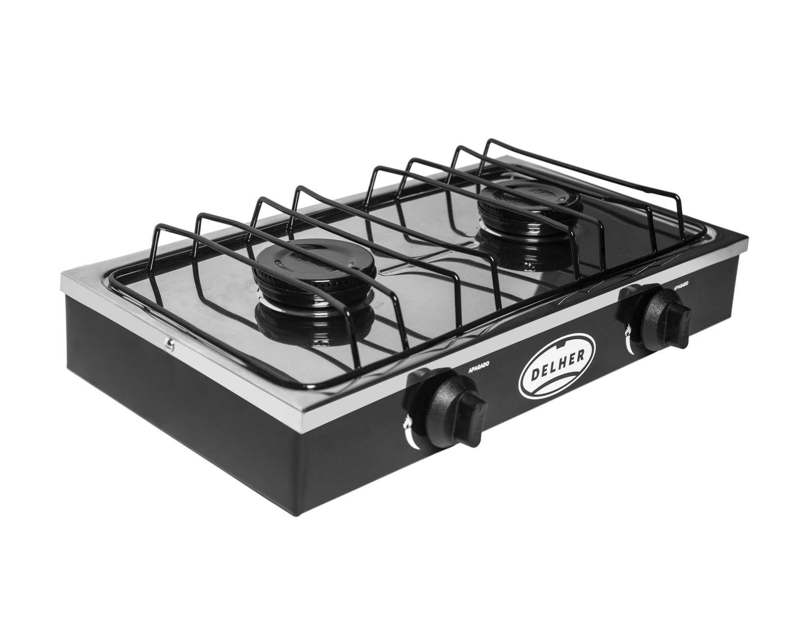 Foto 4 pulgar | Foto 3 | Estufa de Mesa Delher 2 Quemadores PS2Q Negra