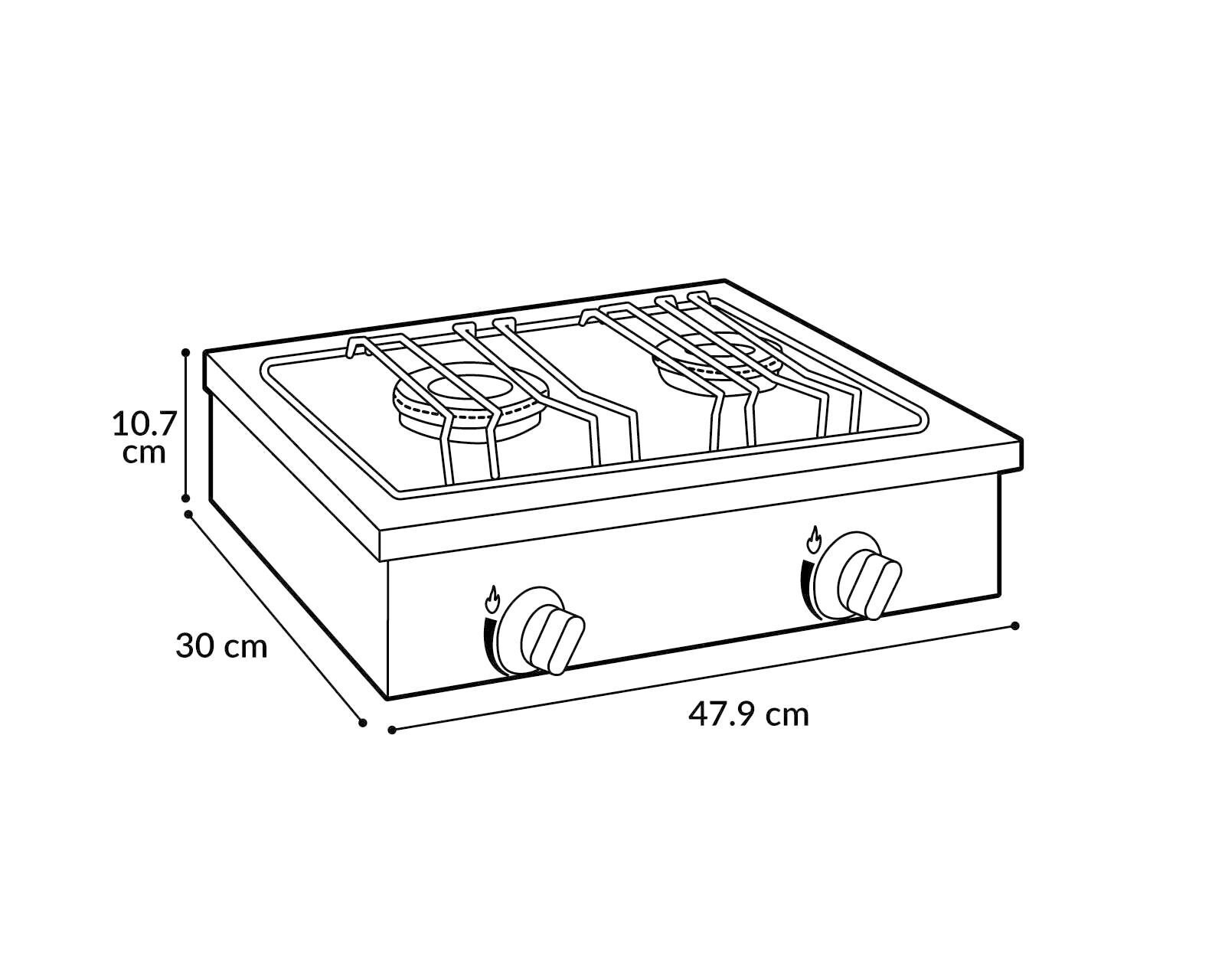 Foto 6 pulgar | Foto 5 | Estufa de Mesa Delher 2 Quemadores PS2Q Negra