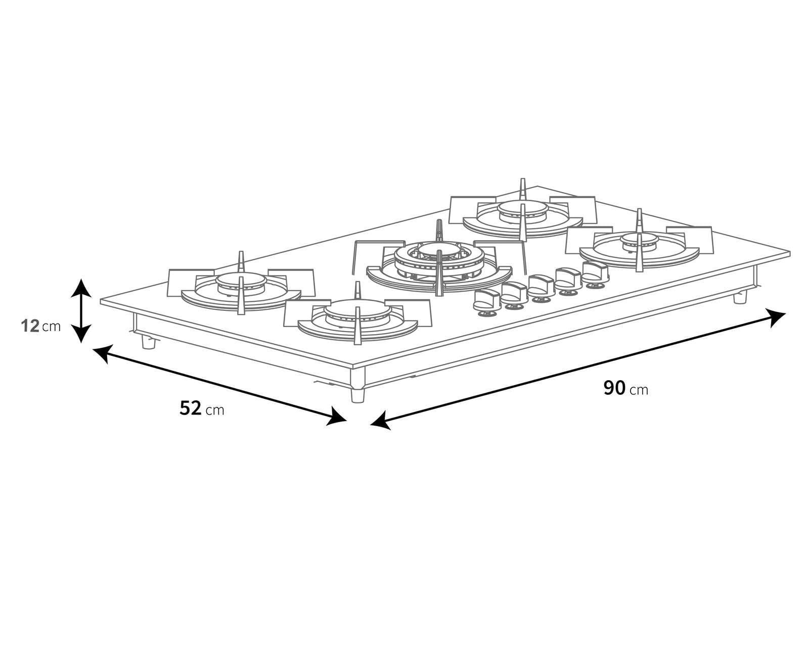 Foto 8 pulgar | Foto 7 | Parrilla Empotrable Supra 90 cm de Gas Onix Negra