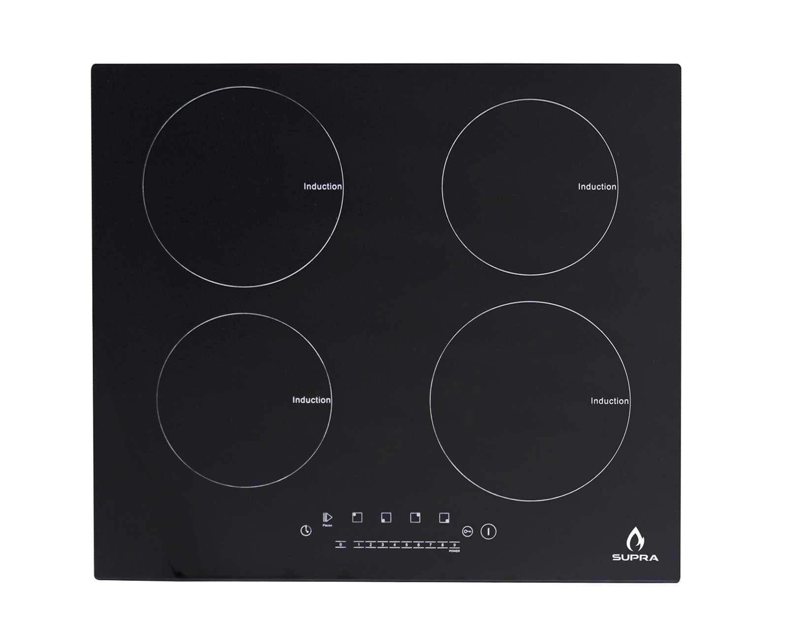 Parrilla Empotrable Supra 60 cm de Inducción 4Q IN Negra