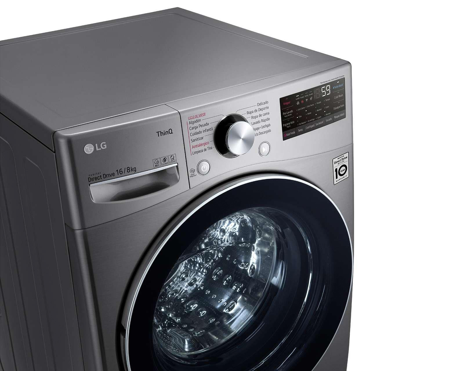 Foto 4 pulgar | Foto 3 | Lavasecadora LG Automática WD16SG2S6 16kg Plata