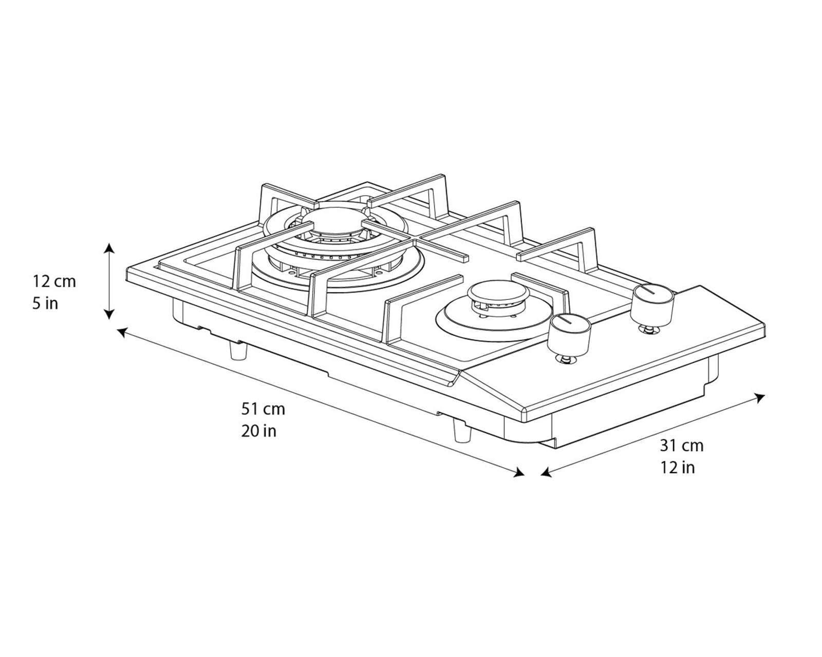 Foto 6 pulgar | Foto 5 | Parrilla Empotrable Supra 12" de Gas Domino Steel Acero Inoxidable