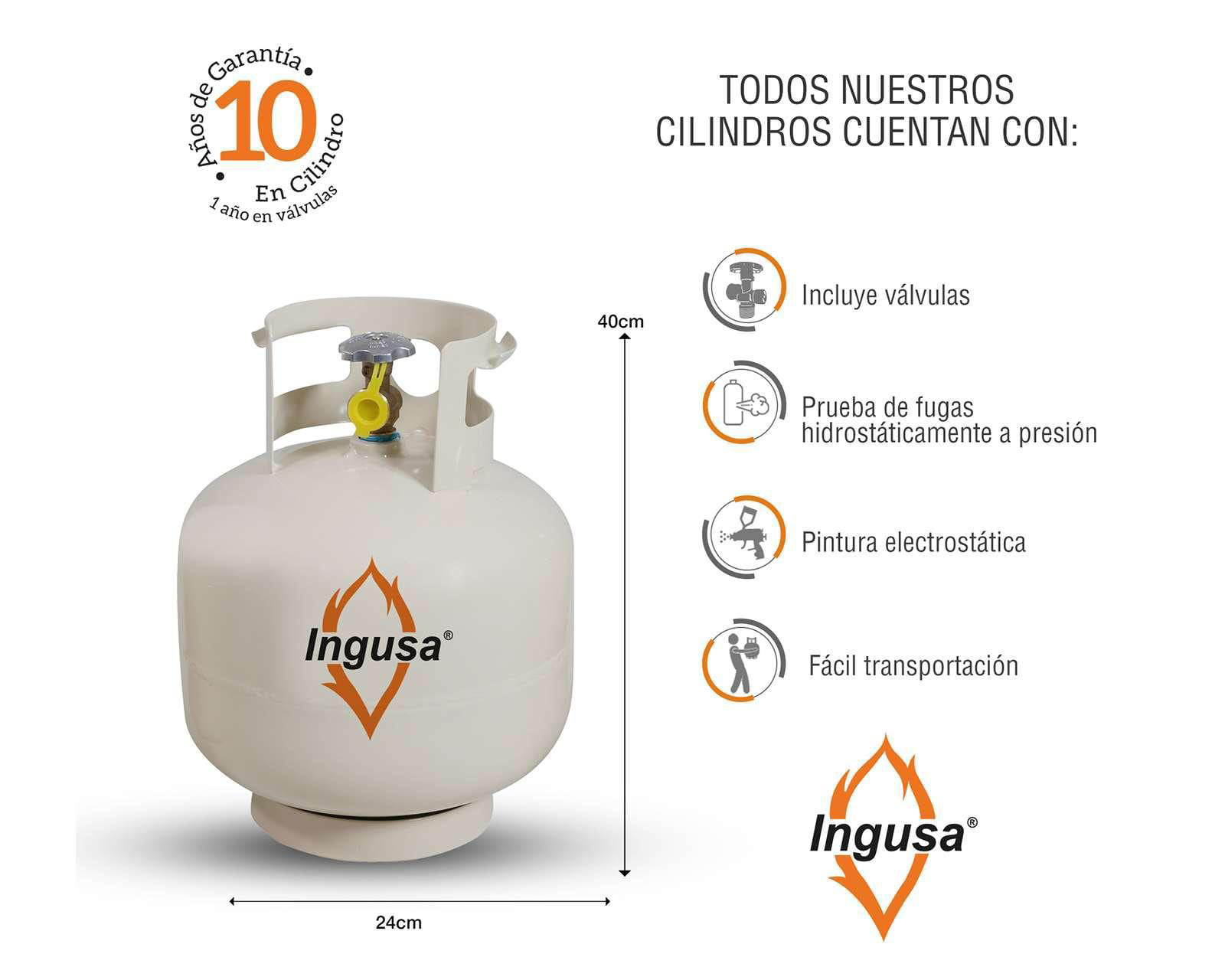 Foto 6 pulgar | Foto 5 | Cilindro de Gas LP Ingusa FL-TAN-C0006 6 kg