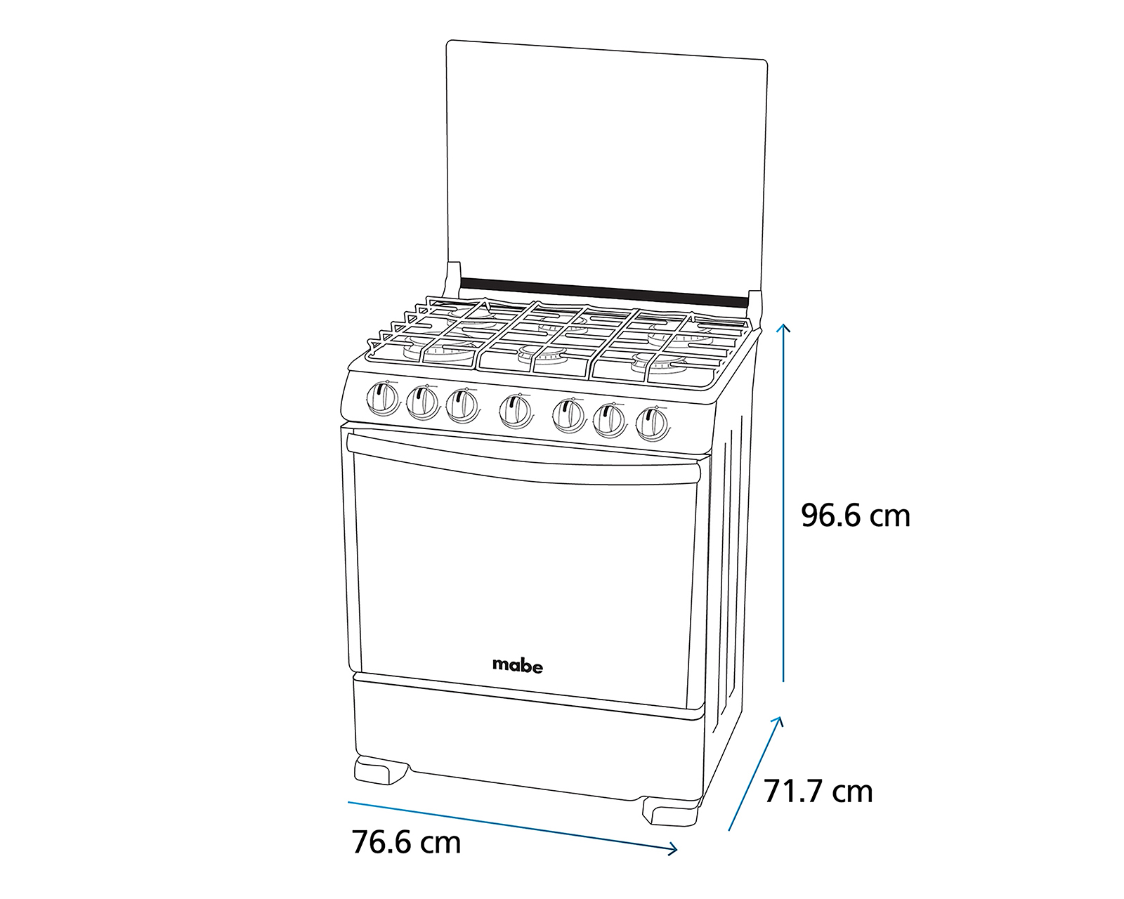 Foto 10 pulgar | Foto 9 | Estufa Mabe de Piso 30 Pulgadas con 6 Quemadores de Gas EM7660CFIX1