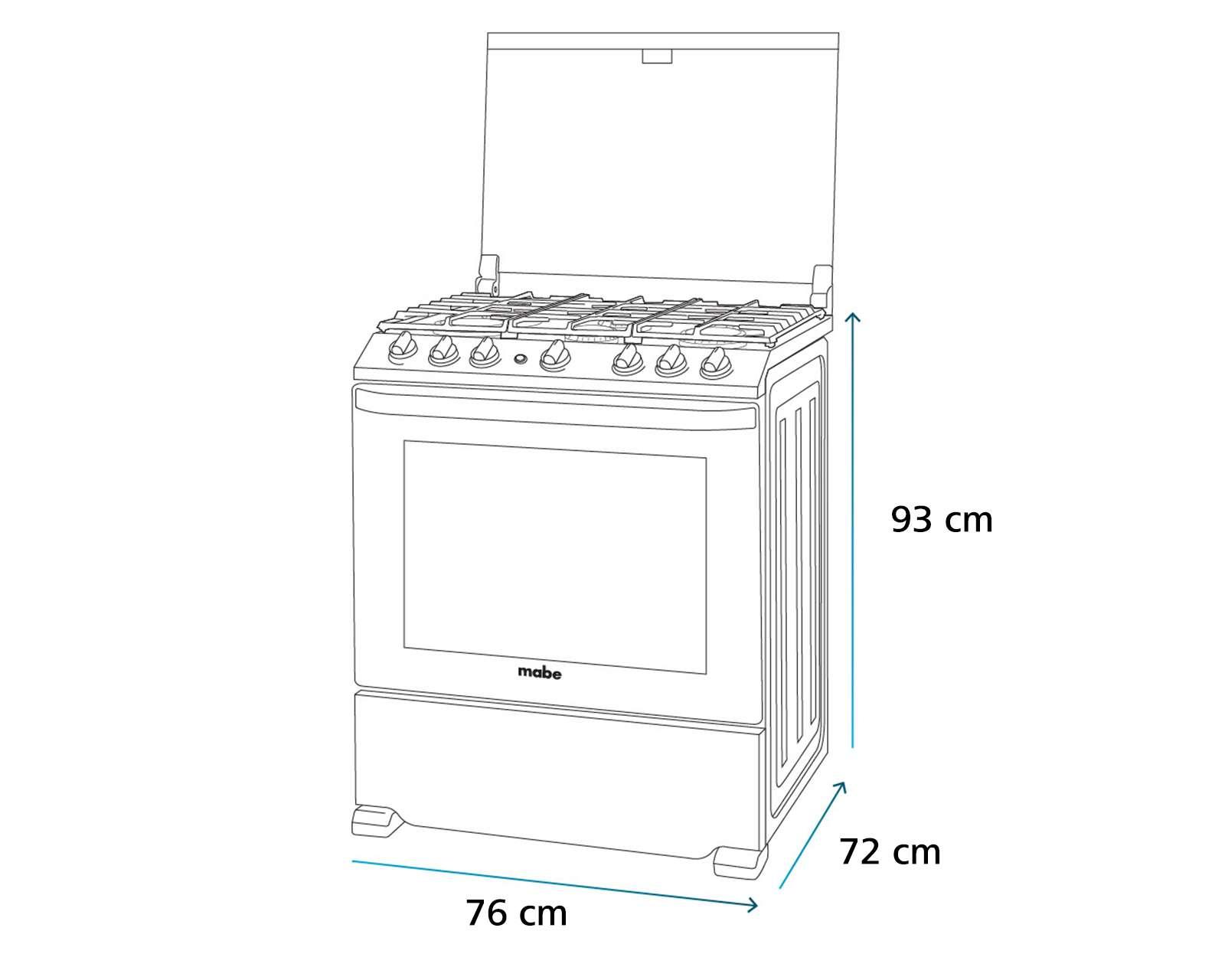 Foto 7 pulgar | Foto 7 | Estufa Mabe de Piso 30" con 6 Quemadores de Gas LP EMH7602DSS0
