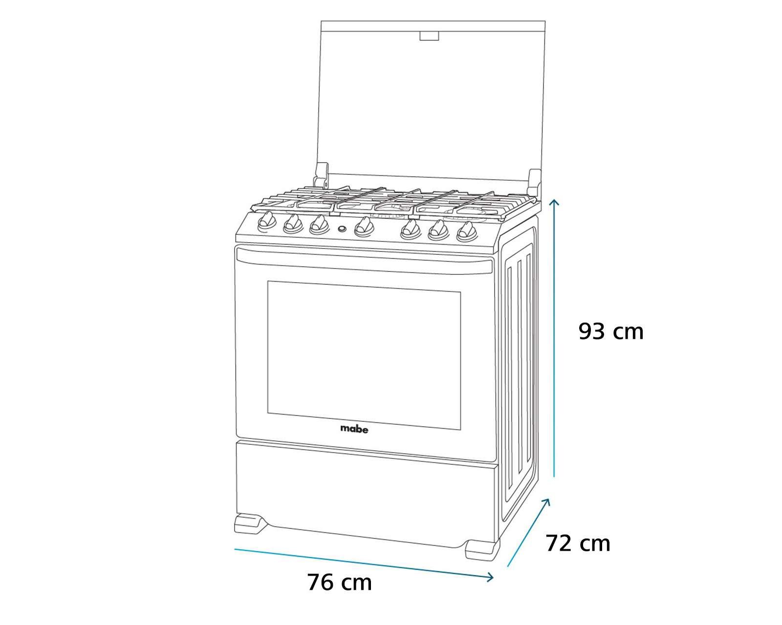 Foto 10 pulgar | Foto 9 | Estufa Mabe de Piso 30" con 6 Quemadores de Gas LP EMH7602JBS0