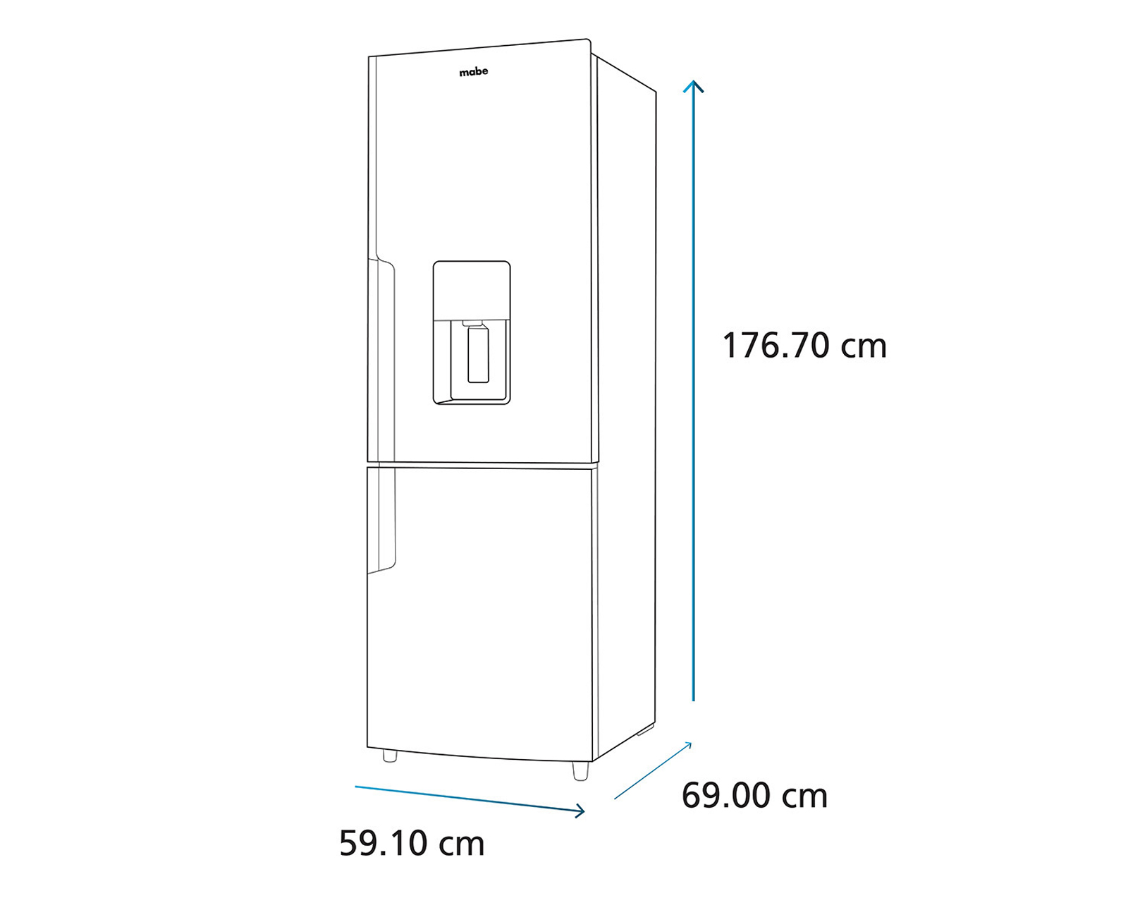 Foto 8 | Foto 10 | Refrigerador Mabe Bottom Mount 11 Pies Negro RMB300IZMRP0