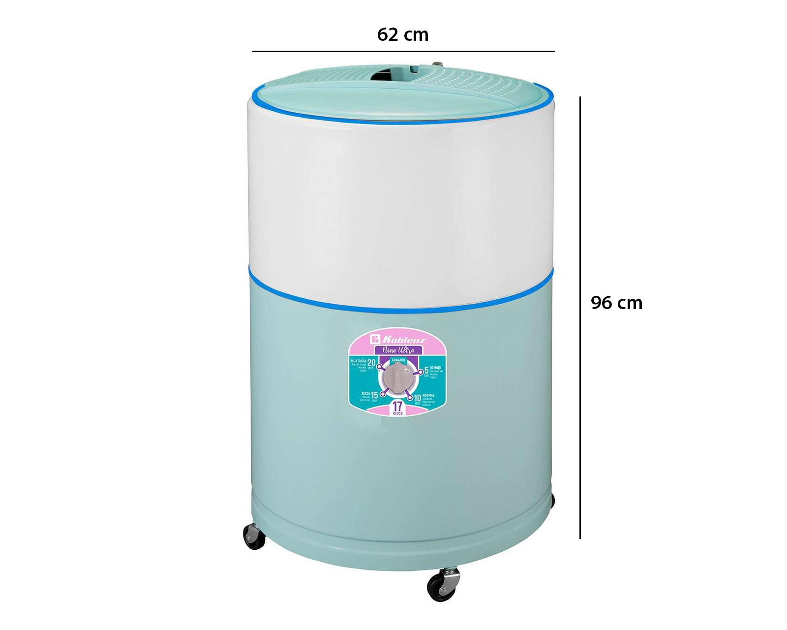 Foto 7 pulgar | Foto 6 | Lavadora Koblenz Tina Redonda Nina Ultra 17 kg Azul